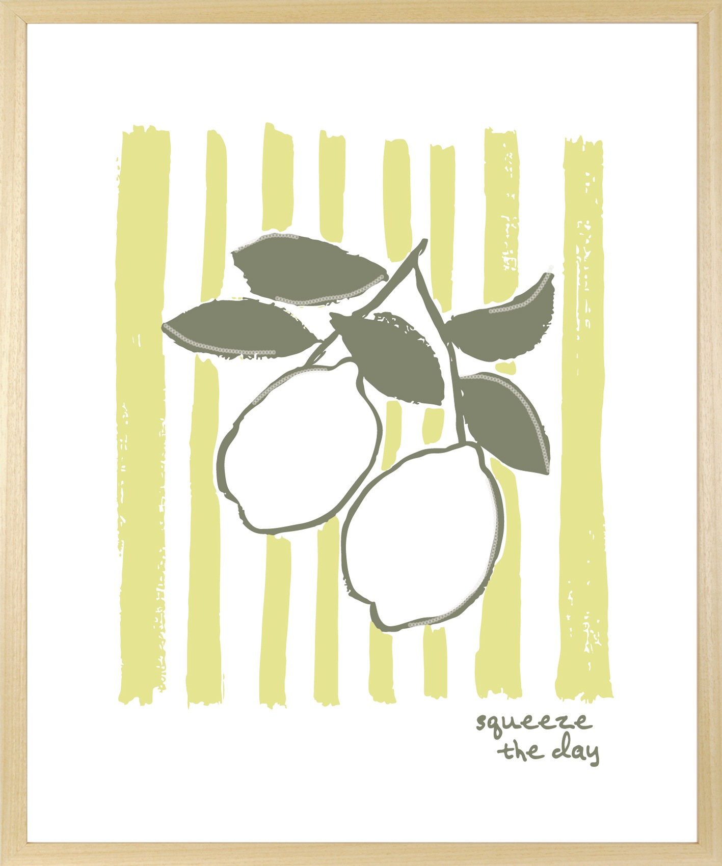 s.Oliver Kunstdruck »Zitronen "Squeeze the day"« Kunst | Obst | Obst Bilder | Schriftzug | Schriftzüge 1 Stk. tlg. gerahmt, Rahmen aus Holz, Echtholz