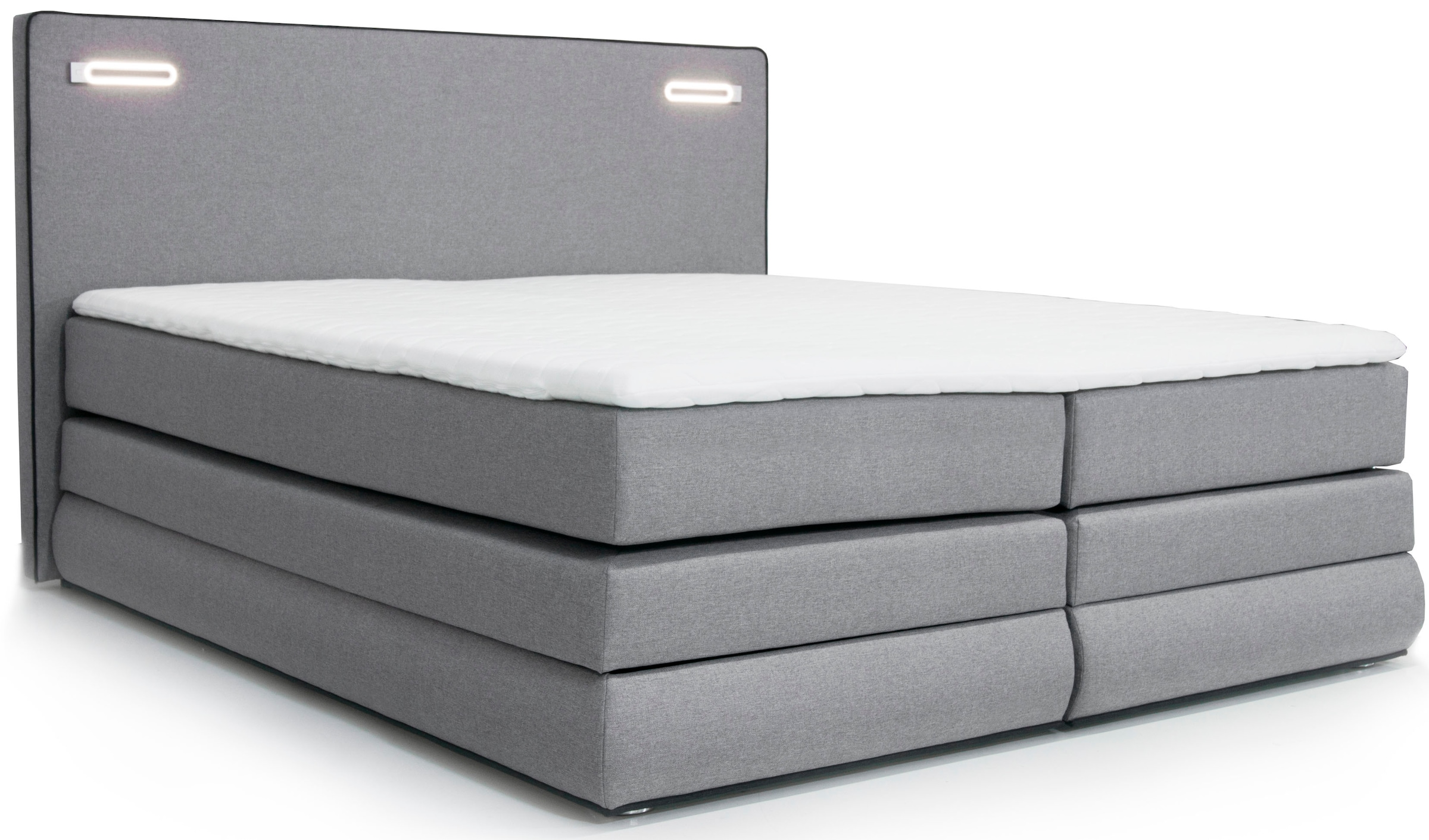 COLLECTION AB Boxspringbett »Ninoni mit Kaltschaummatratze«, inkl. Bettkasten, Topper und wahlweise mit LED-Beleuchtung
