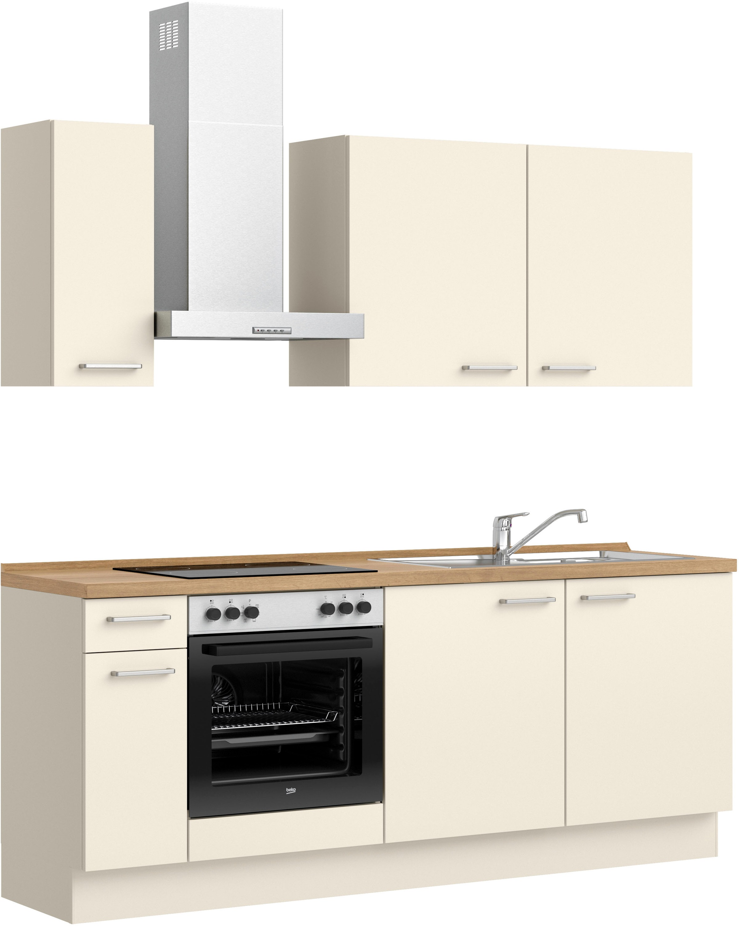 nobilia® Küchenzeile »"Touch I"«, vormontiert, Ausrichtung wählbar, Breite 210 cm, wahlw. mit E-Geräten
