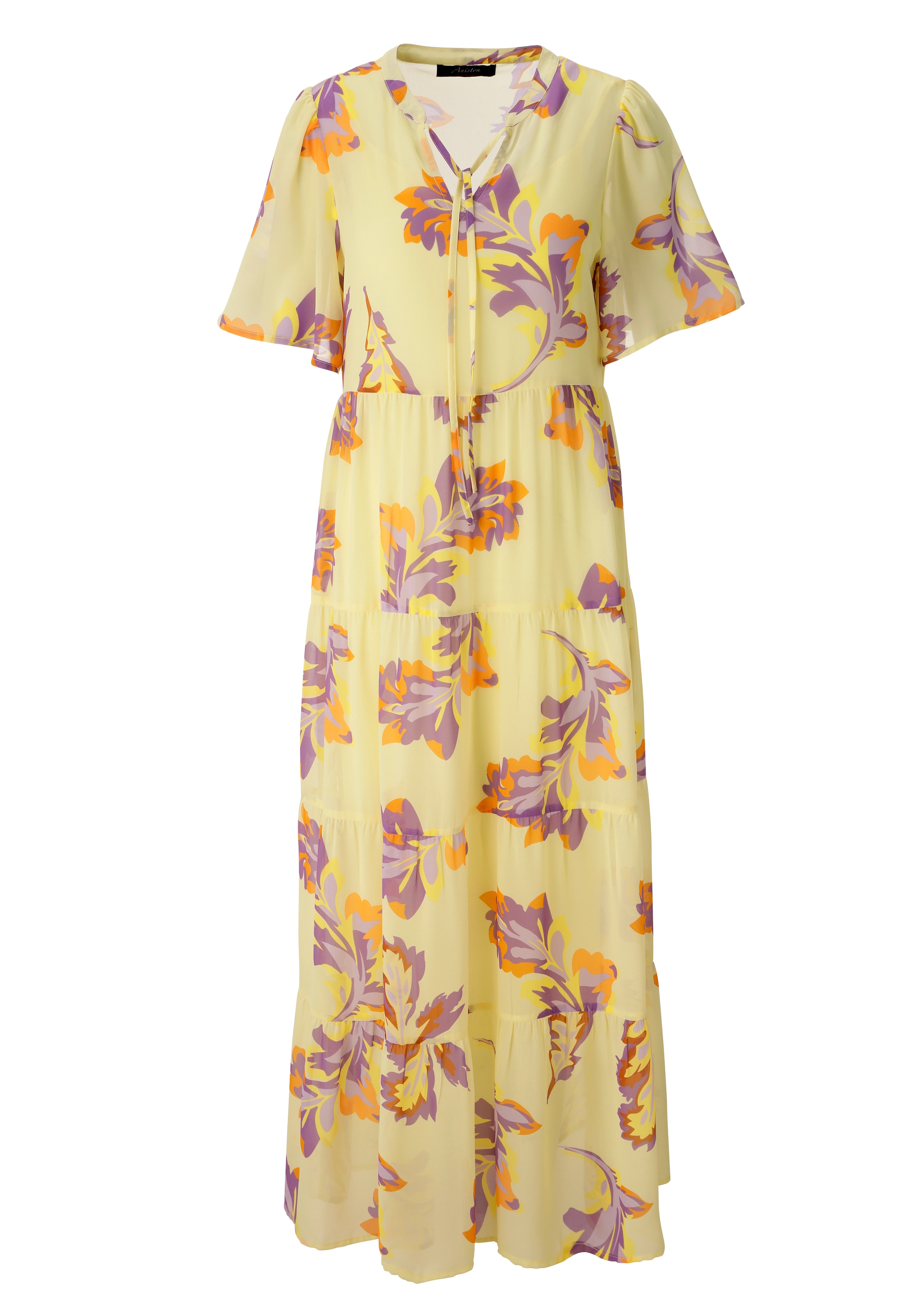 Aniston CASUAL Sommerkleid mit grafischen Blättern bedruckt