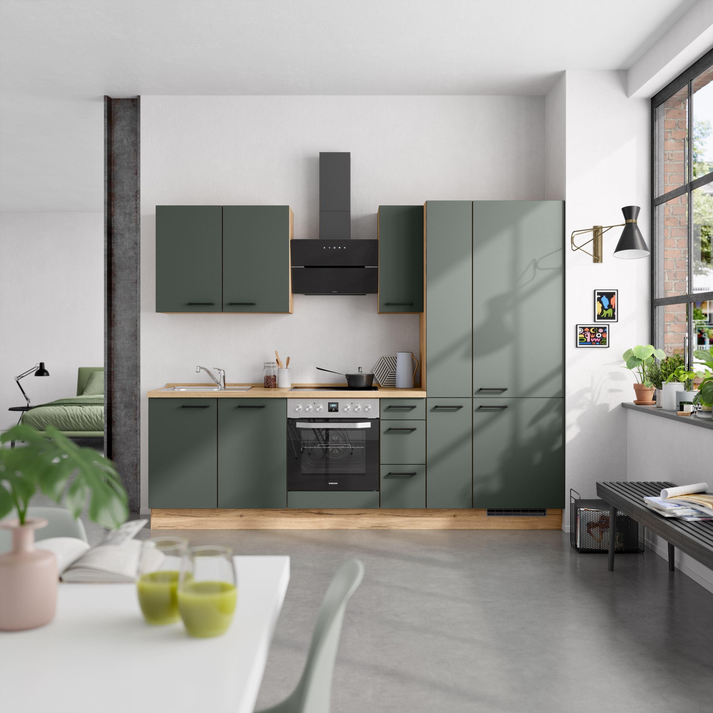 nobilia® Küchenzeile »"Easytouch II"«, vormontiert, Ausrichtung wählbar, Breite 270 cm, wahlw. mit E-Geräten