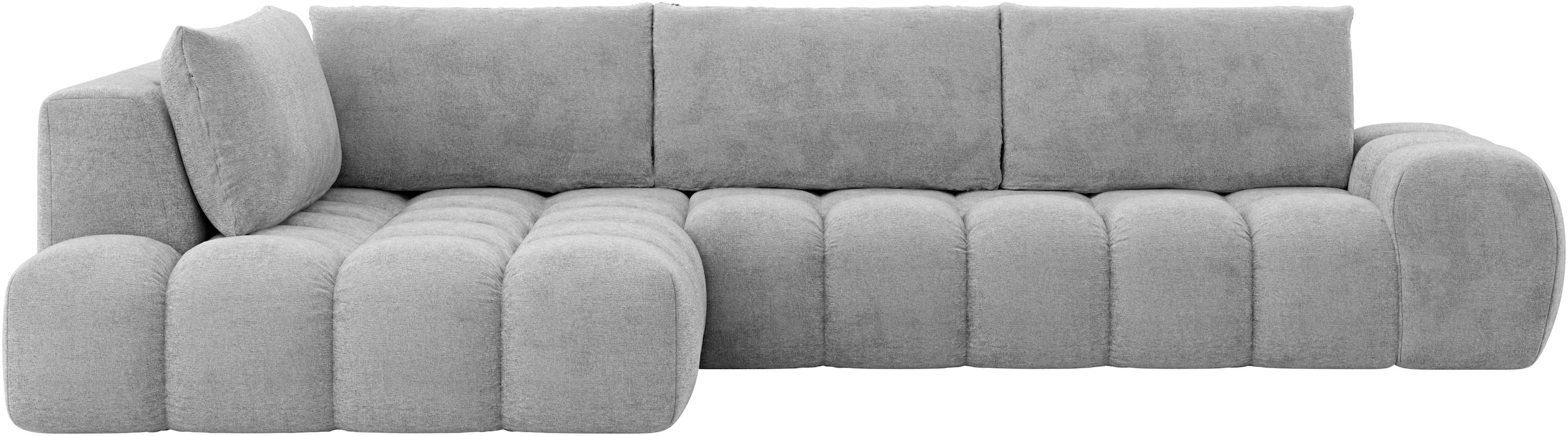 INOSIGN Ecksofa »AZITA Designsofa, elegant und bequem L-Form, Bubble-Optik«, lose Rückenkissen, traumhafte Steppung, Maße B/T/H: 352/210/72 cm