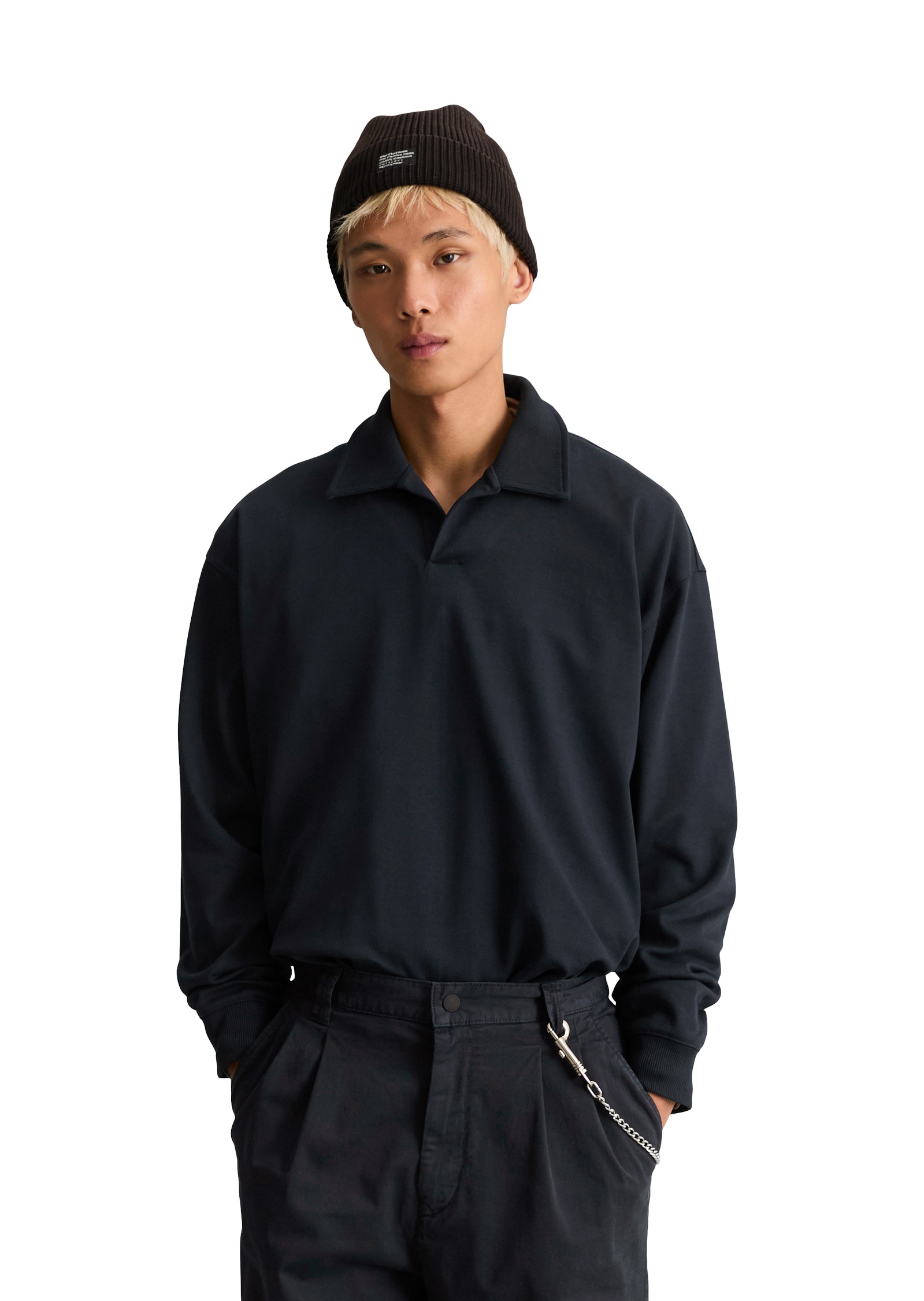 Marc O'Polo DENIM Langarm-Poloshirt »aus schwerem Interlock Jersey«