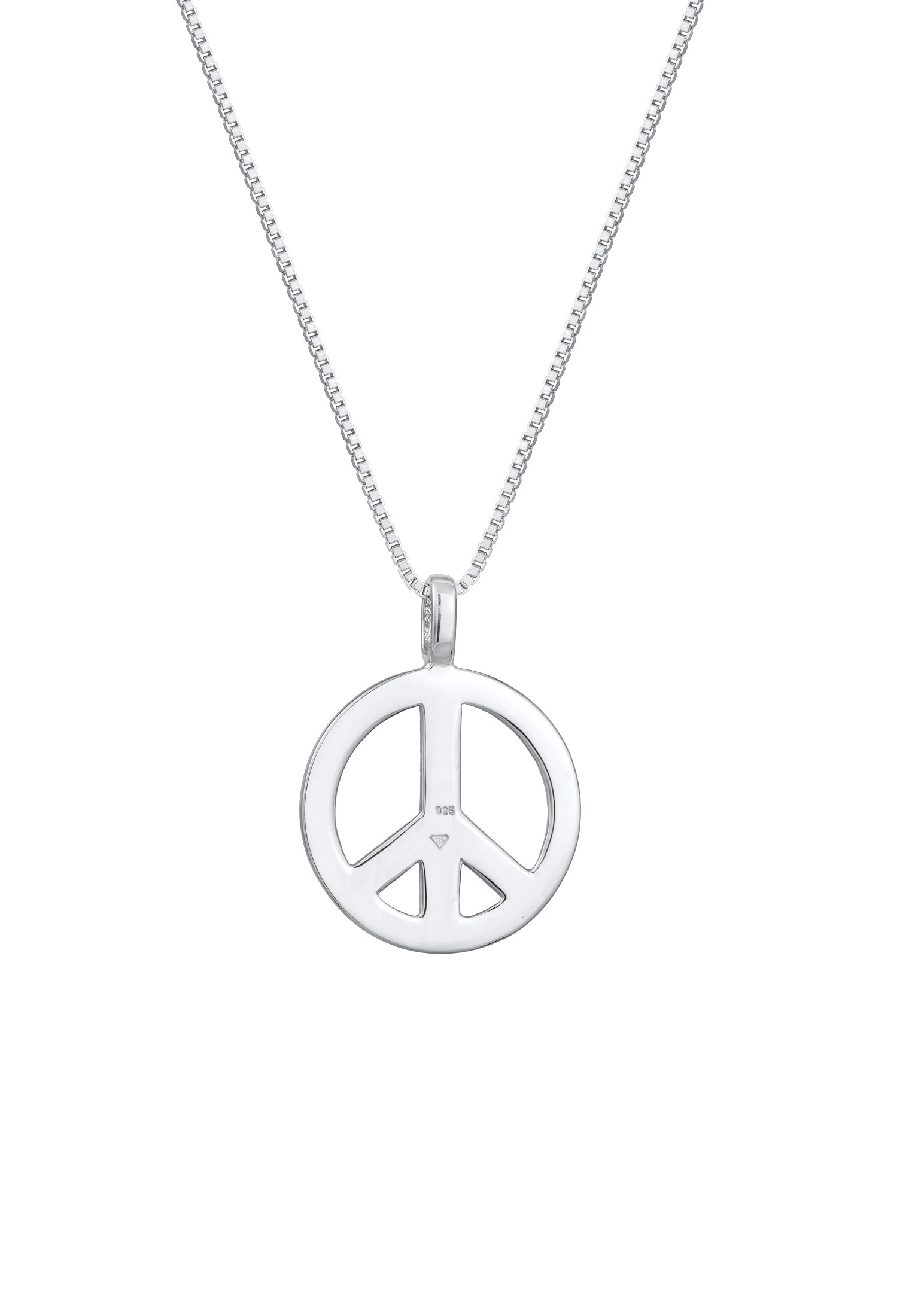 Kuzzoi Lange Kette »Herren Peace Frieden Massiv 925 Silber«