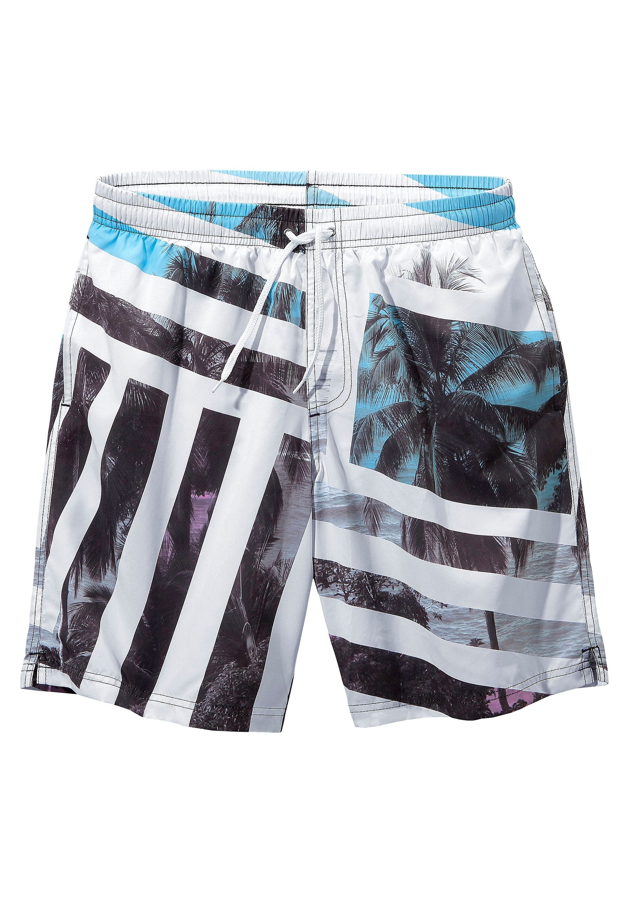 2. Bild von Buffalo Badeshorts, mit Fotoprint und Streifen