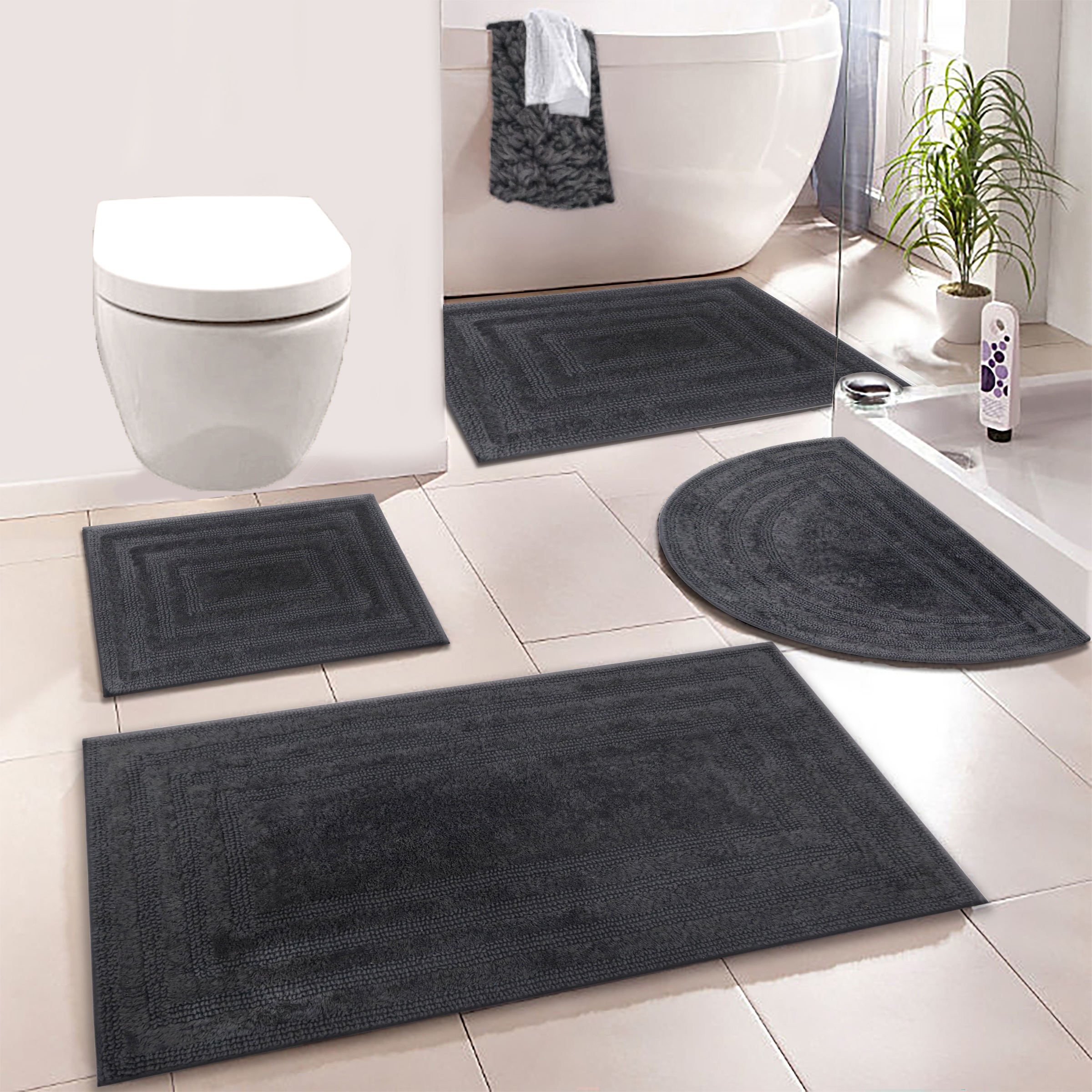 my home Badematte »Inga, Rahmen, Badvorleger, Badezimmer Teppich«, beidseit günstig online kaufen