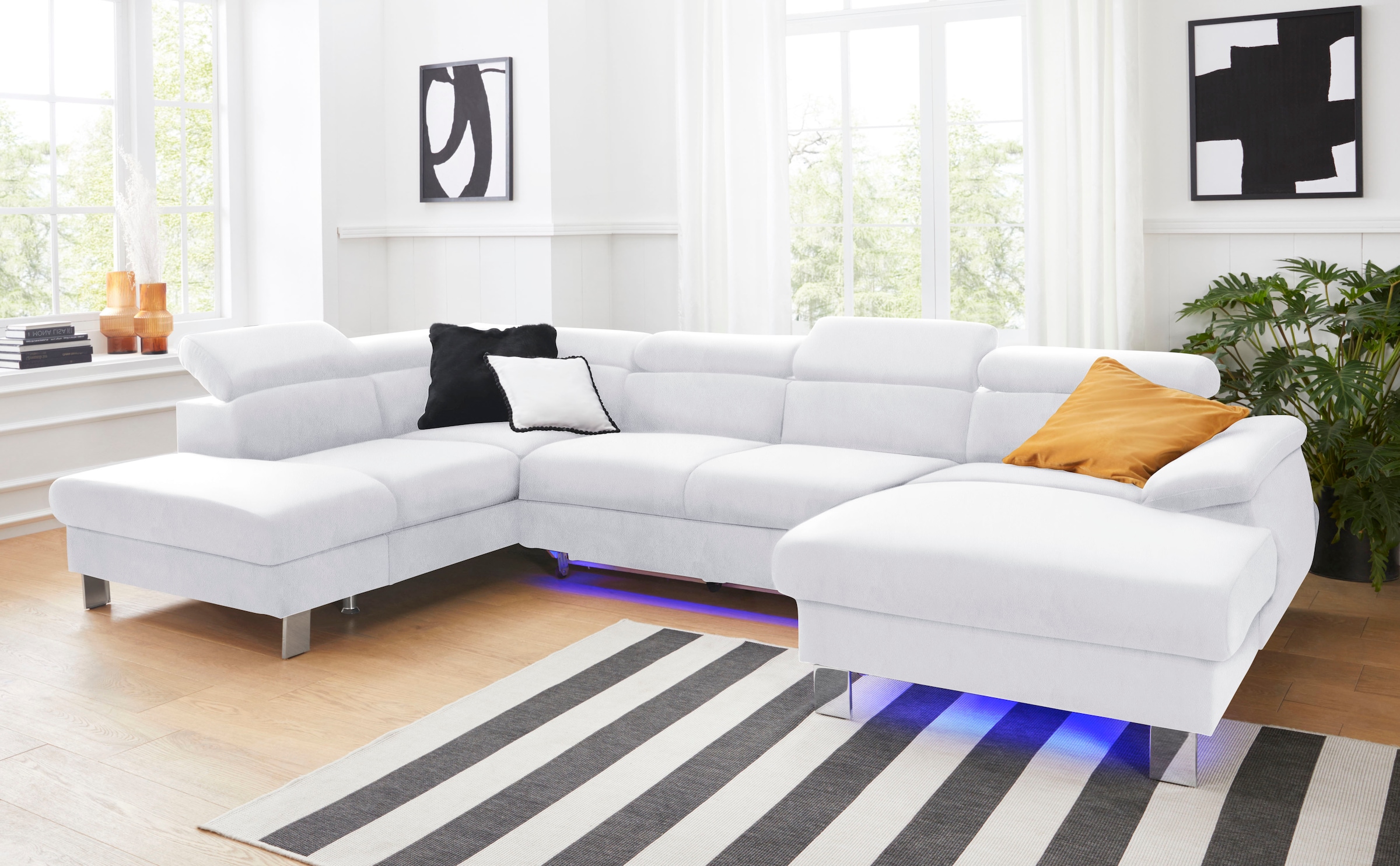 COTTA Wohnlandschaft »Komaris U-Form, B: 320 cm« mit Kopfteilverstellung, o günstig online kaufen