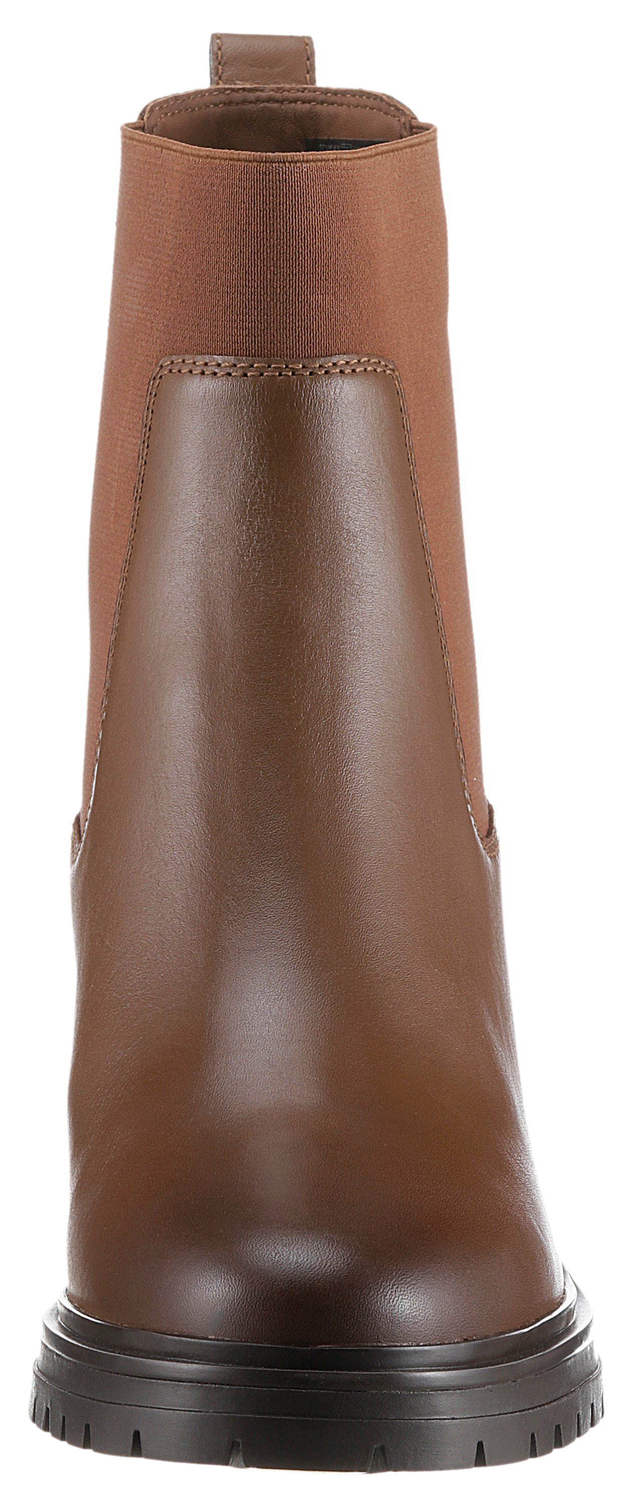 Tommy Hilfiger Chelseaboots »FLAG MID HEEL LEATHER CHELSEA«, Blockabsatz, Stiefelette, Schlupfboots mit seitlicher Logoflag