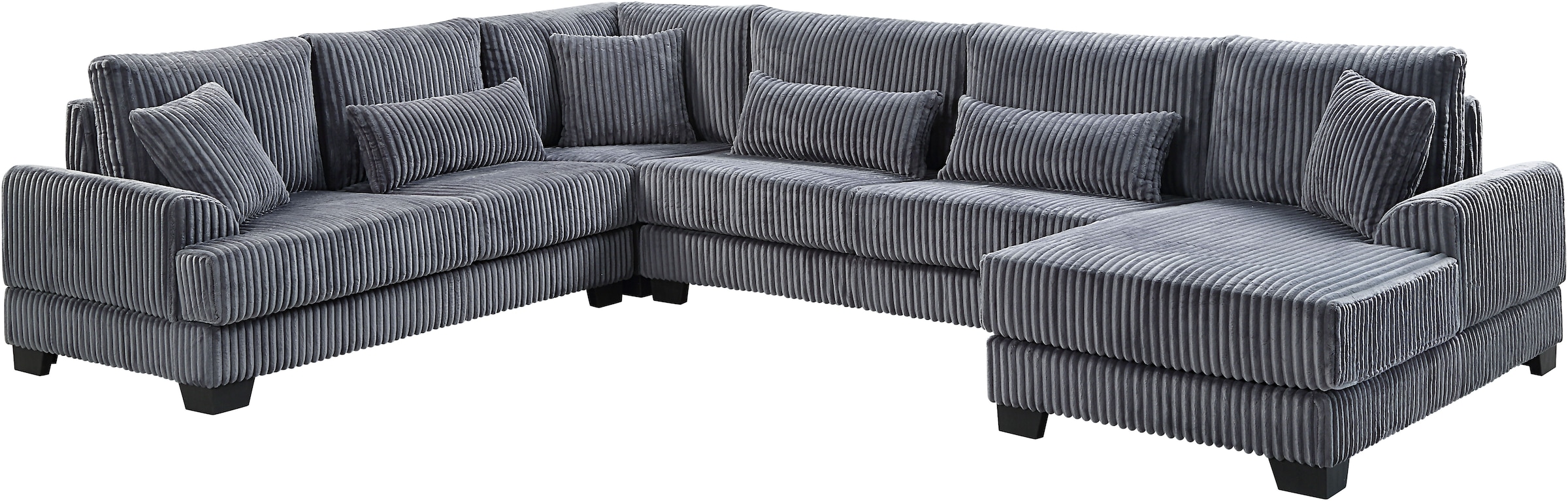 ATLANTIC home collection Wohnlandschaft, weicher XXL-Cordbezug, inklusive 6 Zierkissen