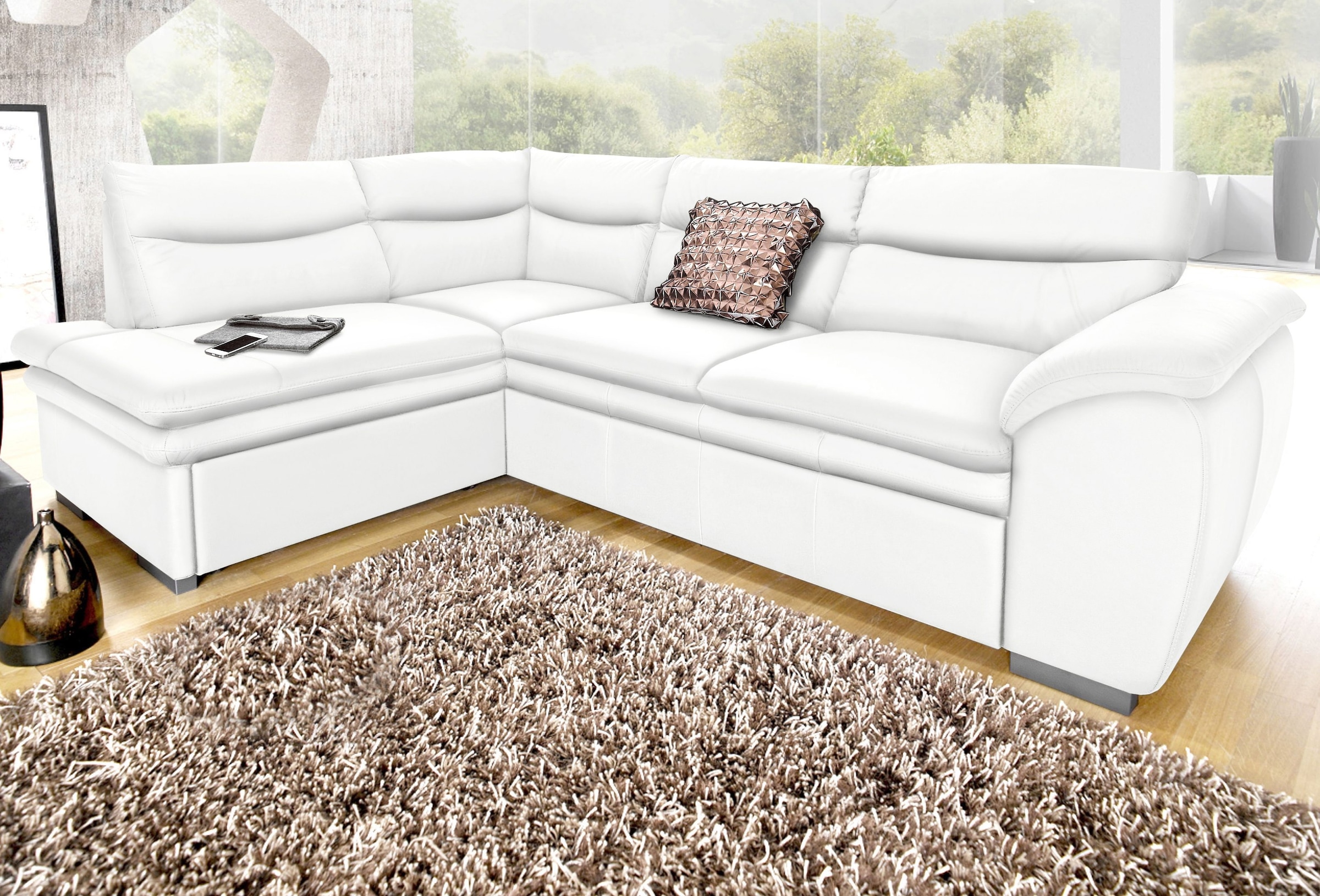 COTTA Ecksofa »Leandra L-Form«, wahlweise mit Bettfunktion & Bettkasten günstig online kaufen