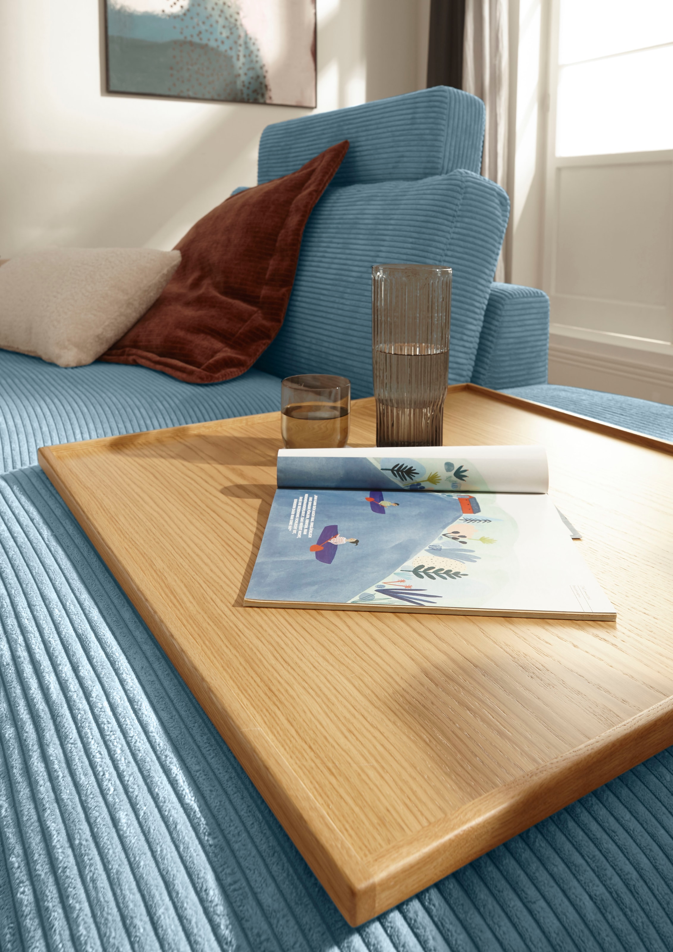 Musterring Wohnlandschaft »Lucia U-Form«, Cord-Bezug, inklusive Kopfstütze, Gesamtbreite 524 cm