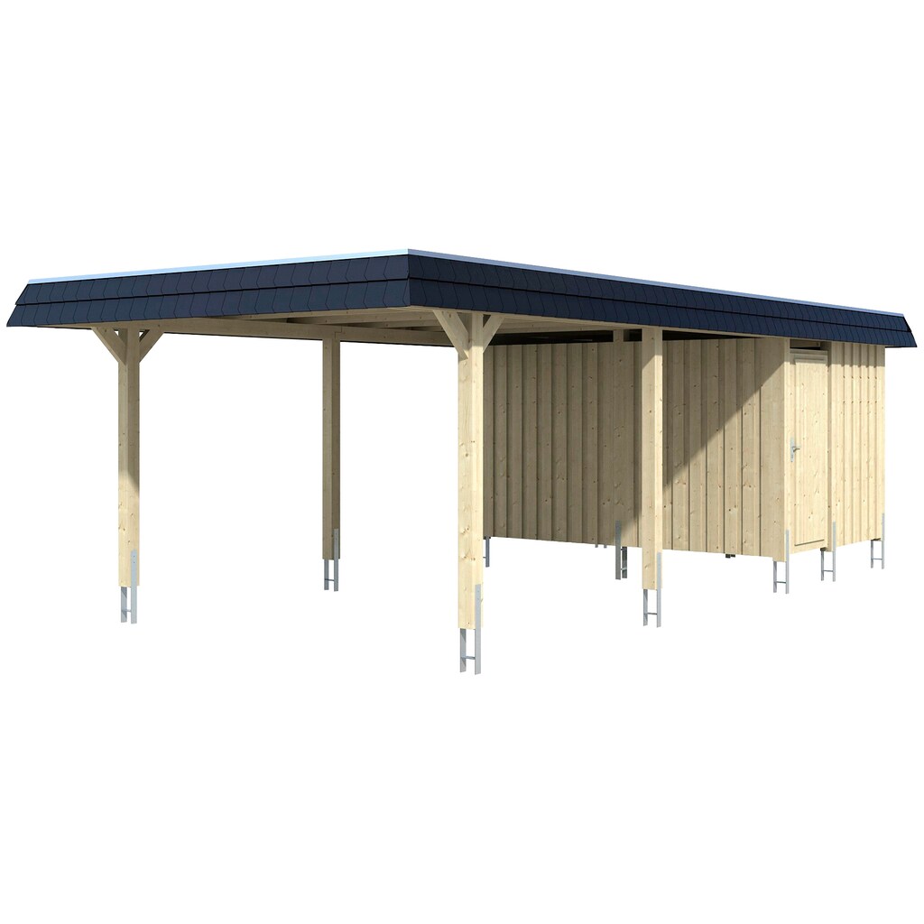 Skanholz Einzelcarport »Wendland«, Leimholz-Nordisches Fichtenholz, 341 cm, dunkelgrau