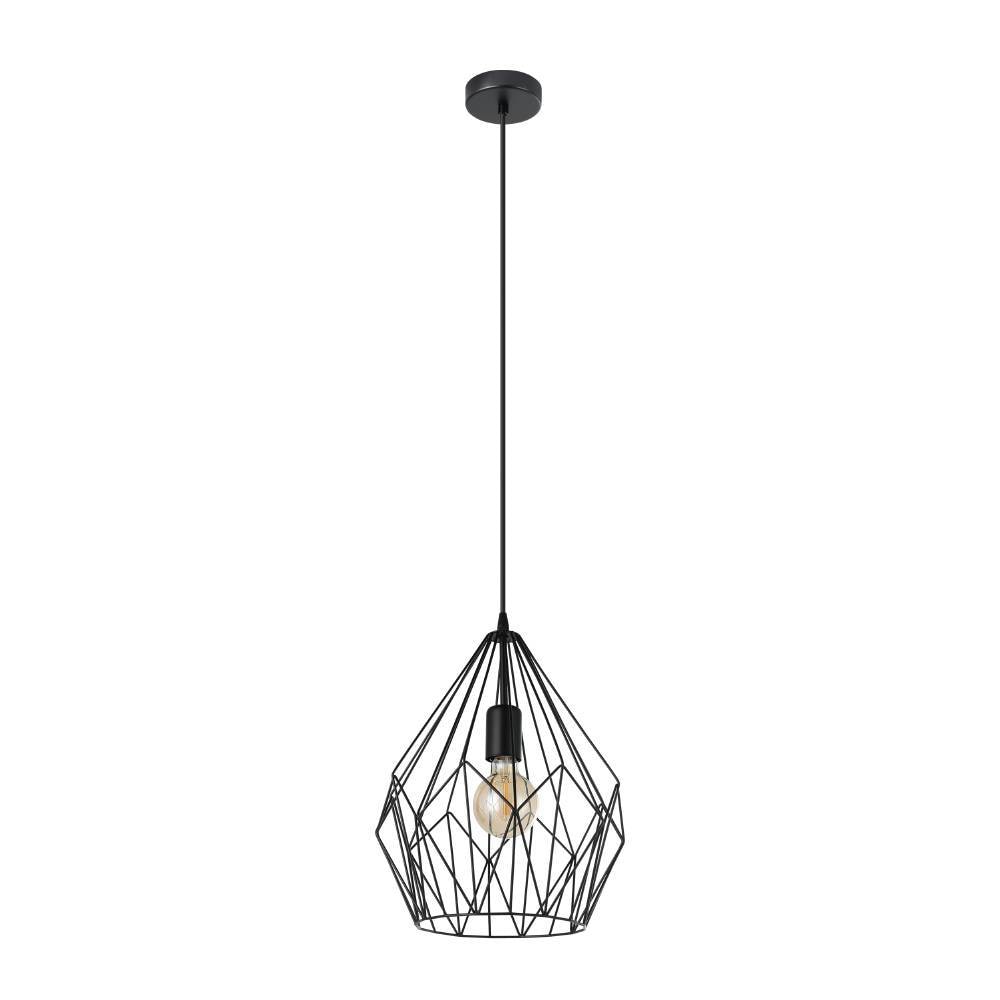 EGLO Pendelleuchte »CARLTON Hängeleuchte, schwarz, Stahl, exkl. Leuchtmittel, Retro«, 1 flammig, Leuchtmittel E27 | ohne Leuchtmittel, Vintage Pendellampe, 1 flammig, Drahtgeflecht, Industrial, 110x31cm