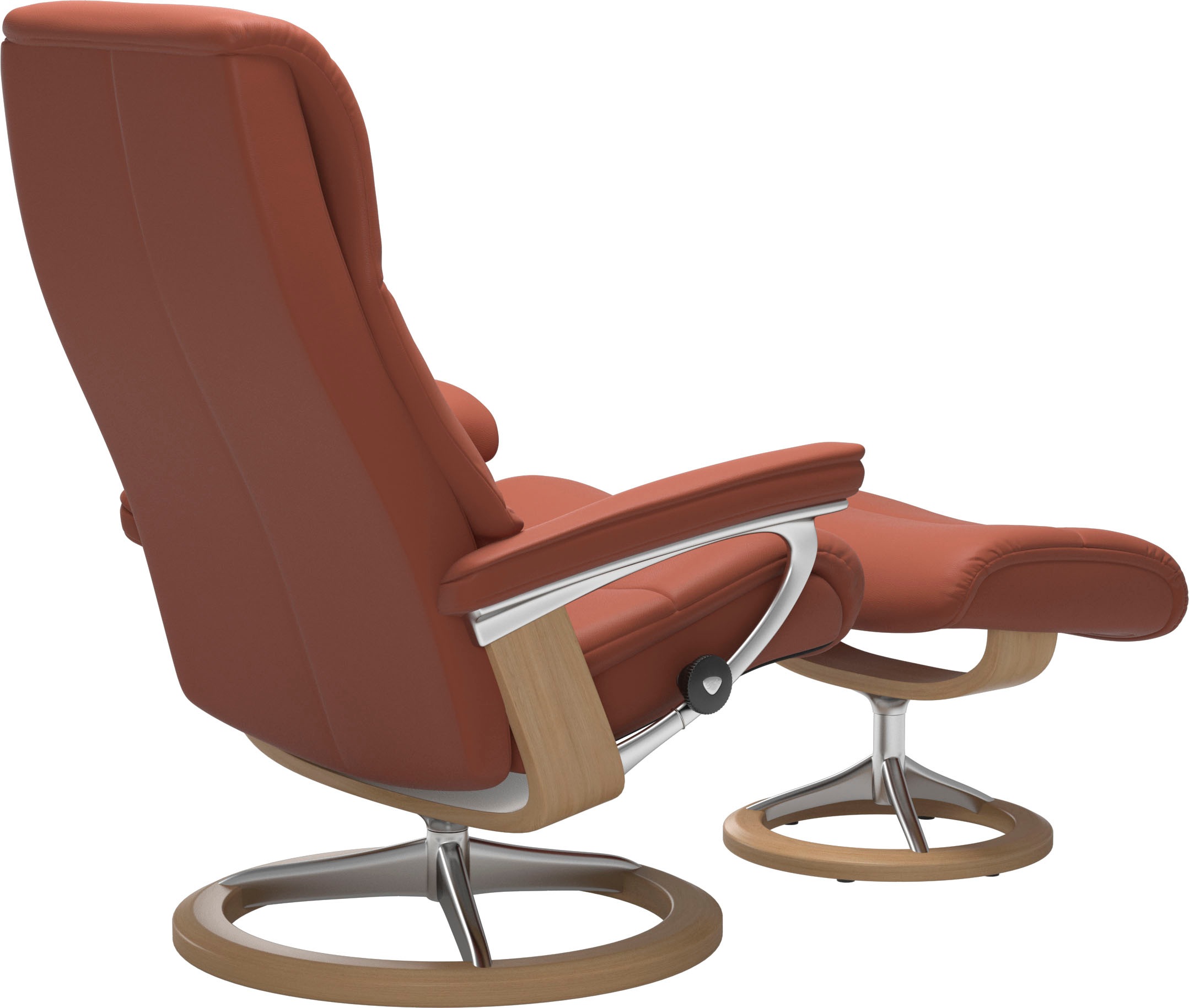 Stressless® Relaxsessel »View«, (Set, Relaxsessel mit Hocker), mit Signature Base, Größe S,Gestell Eiche