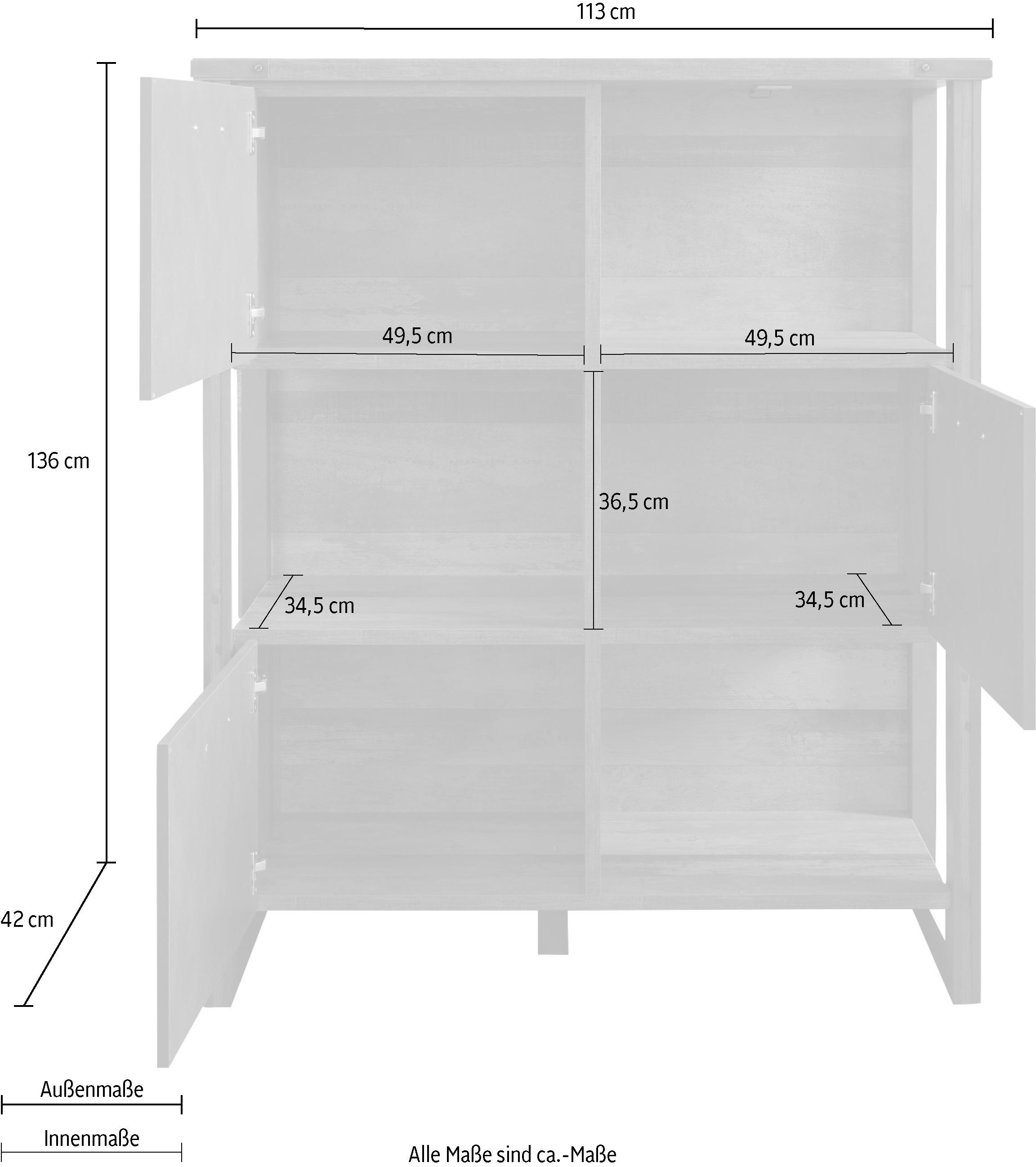 Home affaire Regal »Bristol«, Höhe 136 cm