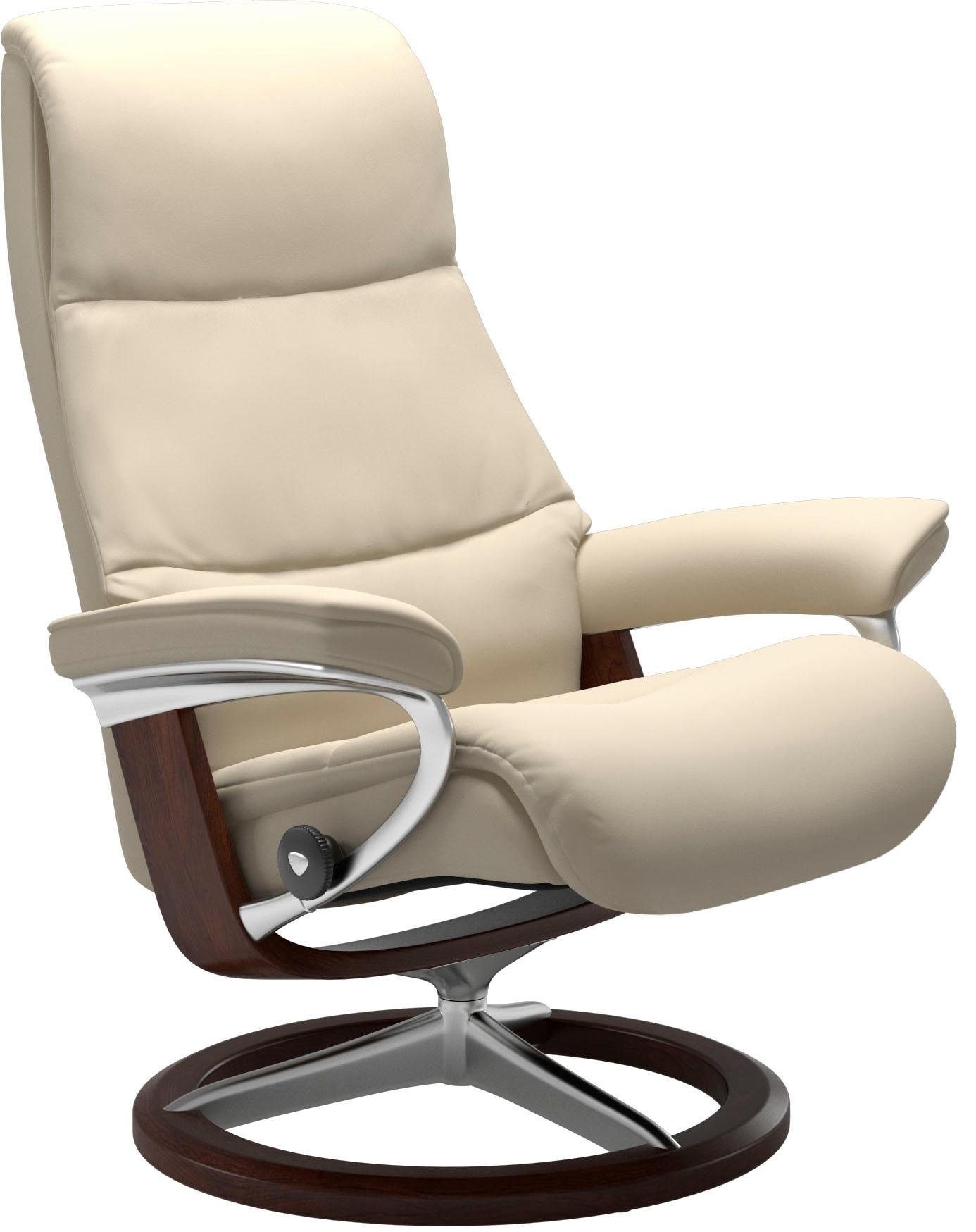 Stressless® Relaxsessel »View«, (Set, Relaxsessel mit Hocker), mit Signature Base, Größe S,Gestell Braun