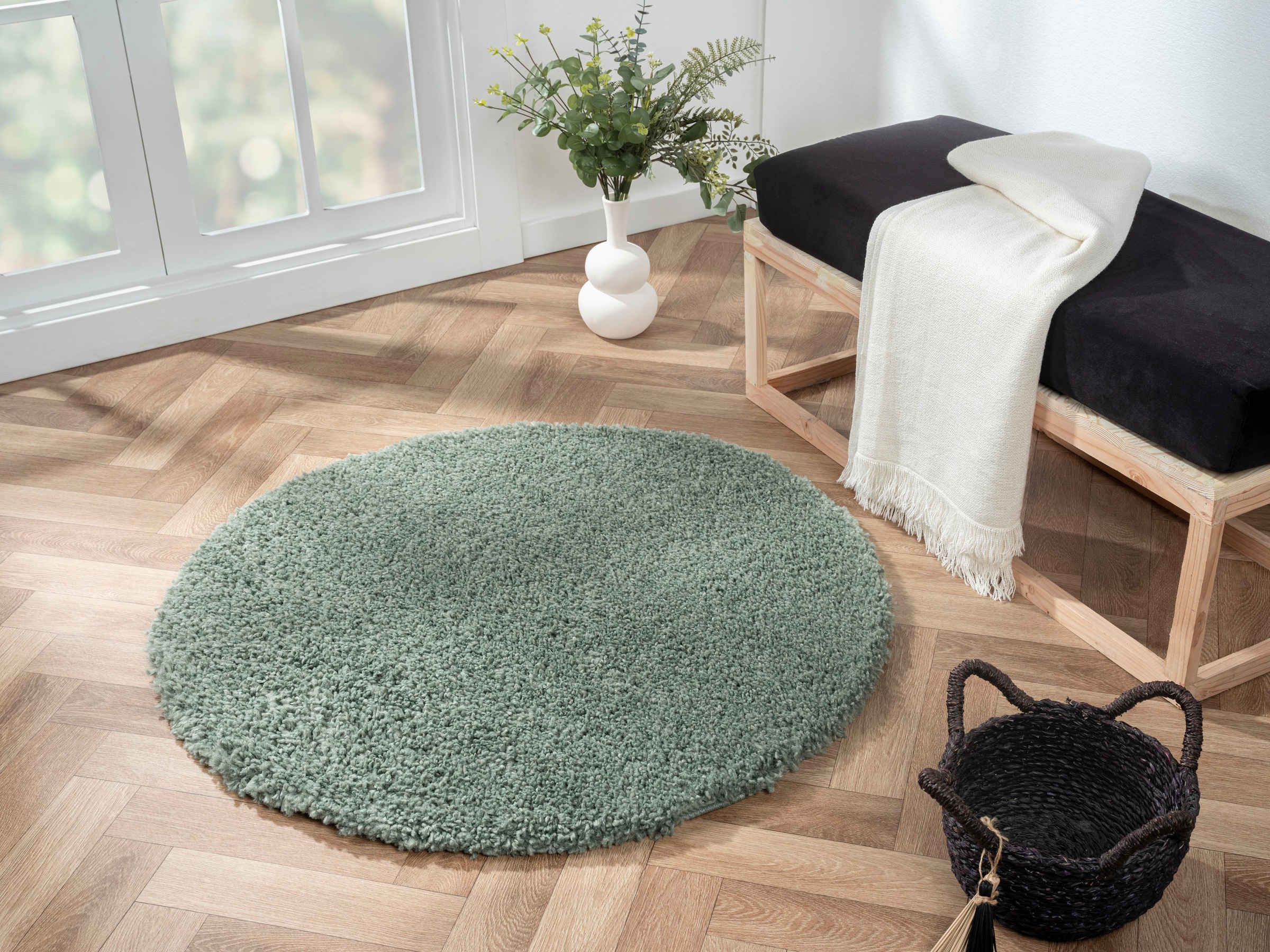 Myflair Möbel & Accessoires Hochflor-Teppich »My Shaggy«, rund, 37 mm Höhe, günstig online kaufen