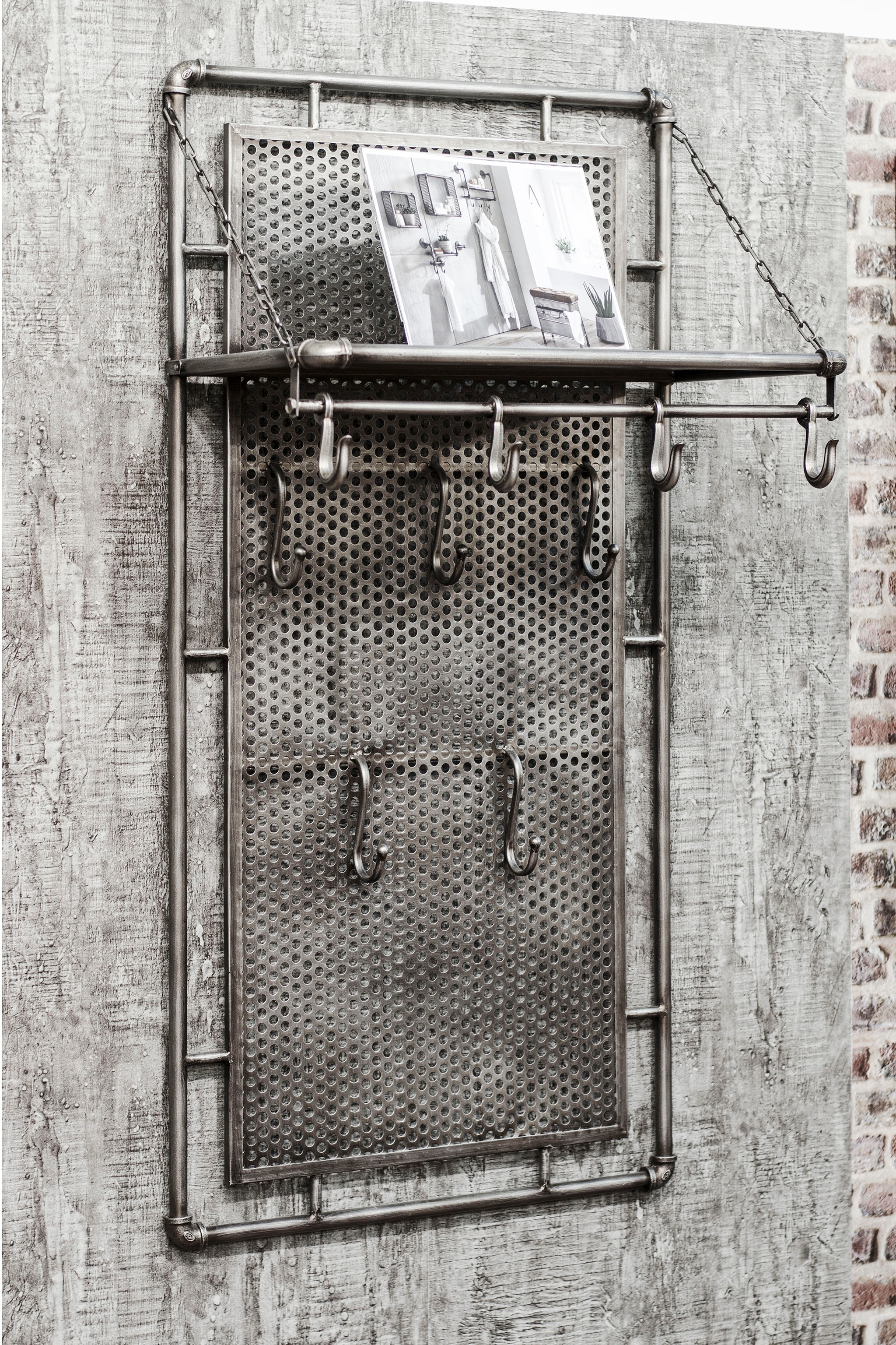 HAKU Garderobenhaken »Flurgarderobe, Garderobe, Garderobenhaken, Garderobenleiste,« rechteckig - aus Metall Anthrazit - B/T/H 60/35/120 cm