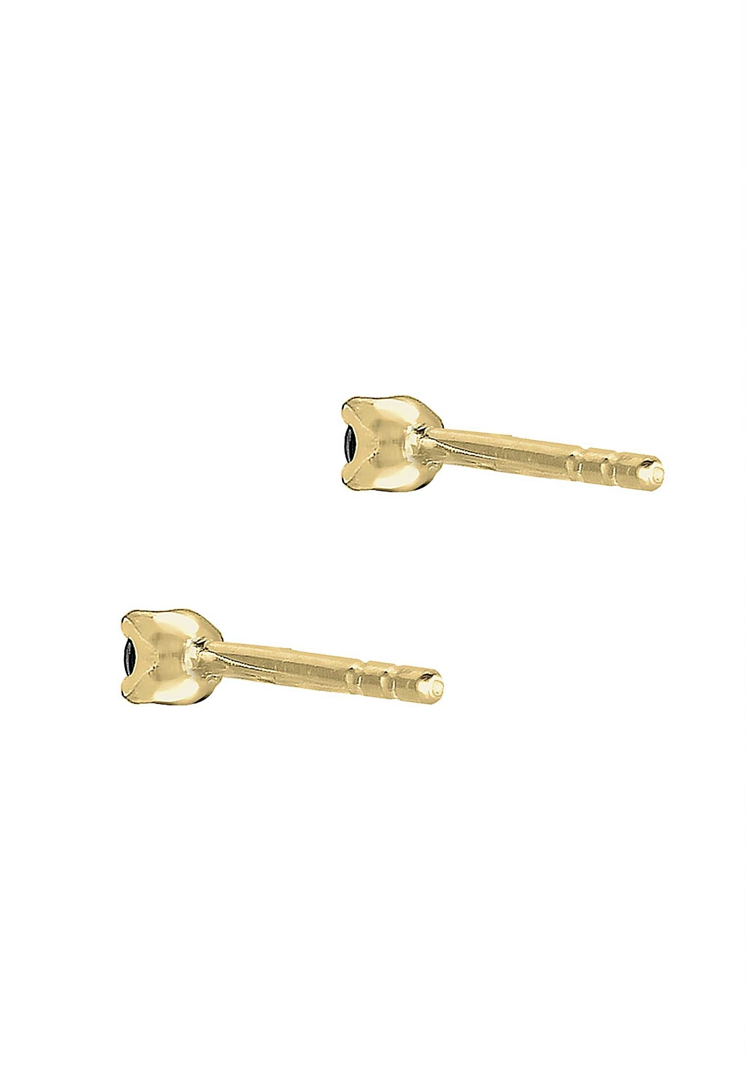 Elli DIAMONDS Paar Ohrstecker »Ohrstecker Diamant Schwarz Brilliant (0.03 ct) 375 Gelbgold«