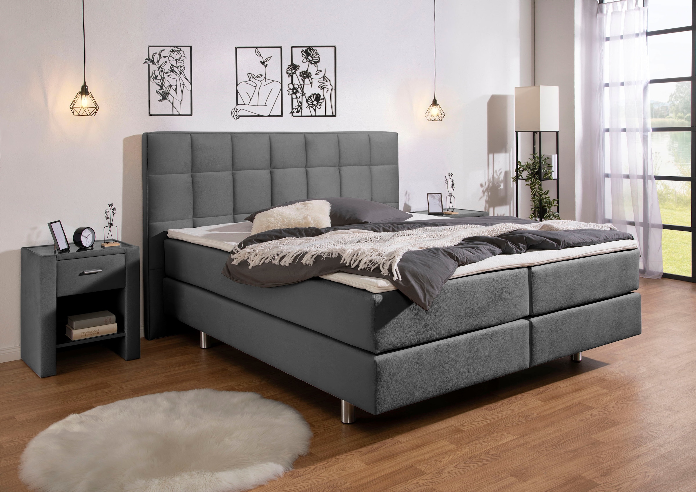 Home affaire Boxspringbett »Loomis« inkl. Topper, wahlweise in H2, H3 oder günstig online kaufen