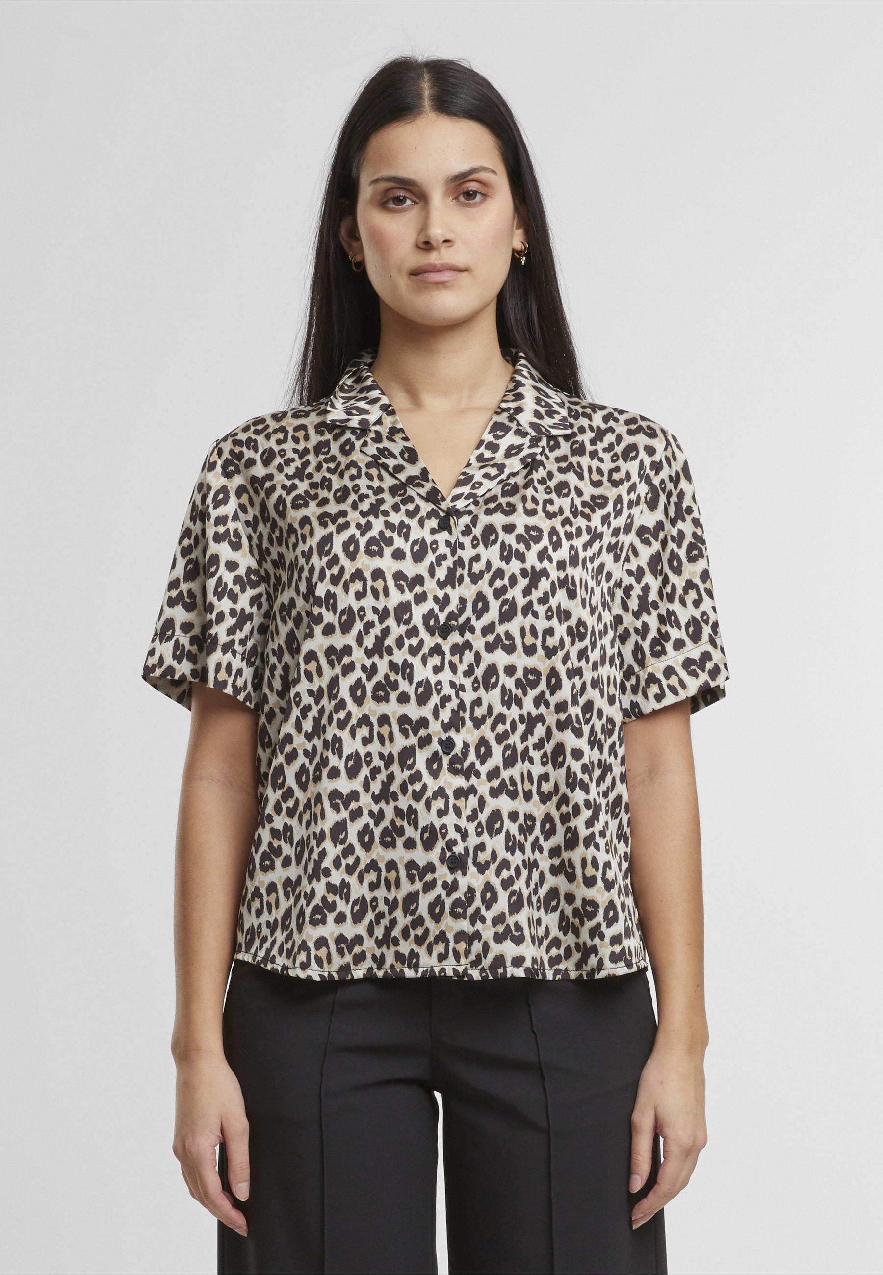 URBAN CLASSICS Blusentop »Urban Classics Ladies Leo Resort Shirt«