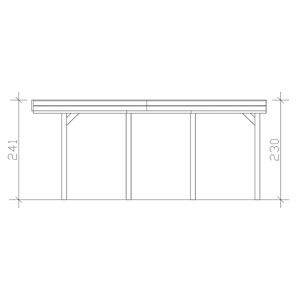 Skanholz Einzelcarport »Friesland«, Fichtenholz, 355 cm, braun