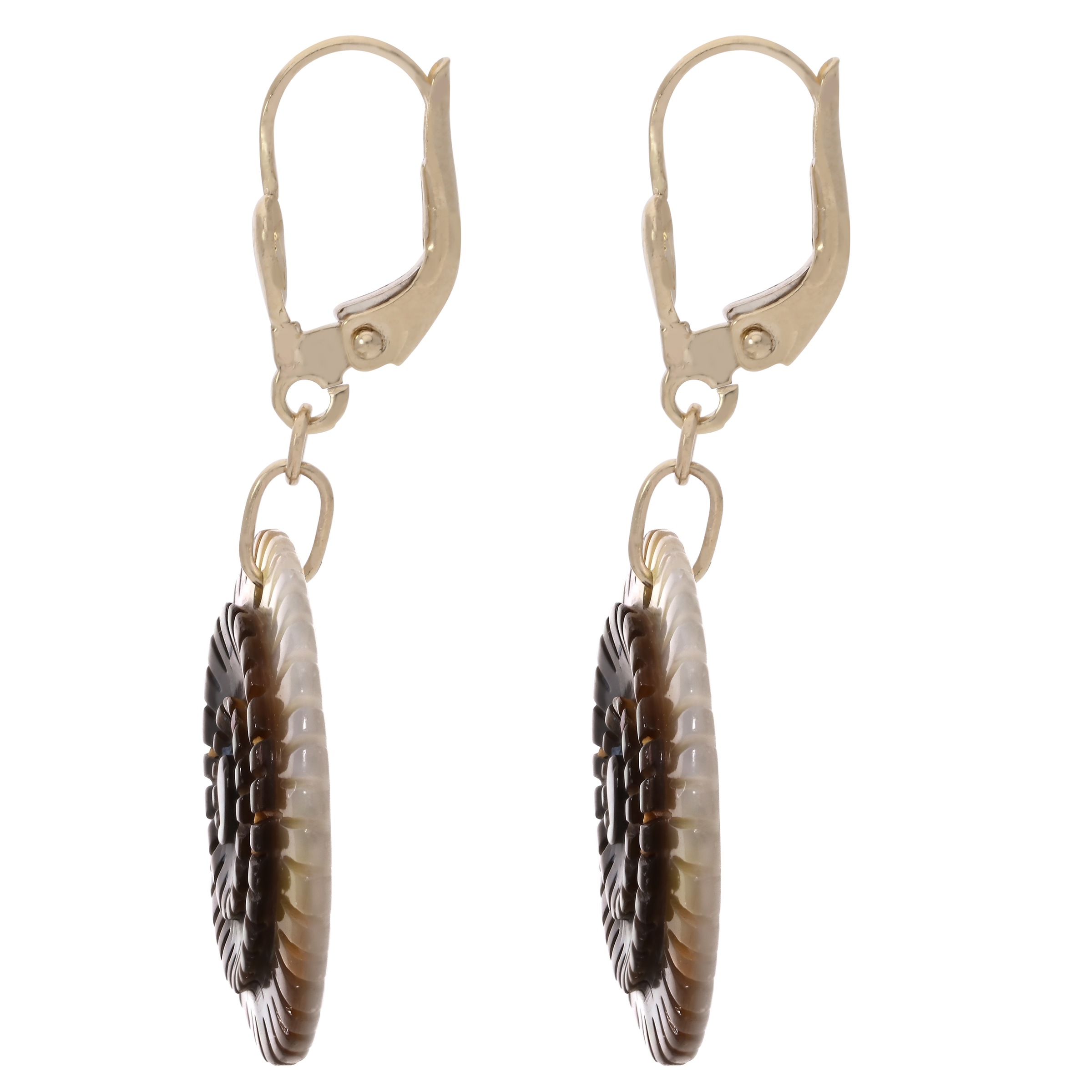 Firetti Paar Ohrhänger »Schmuck Geschenk Gold 585 Ohrschmuck Ohrringe rund Schnecke« mit Perlmutt