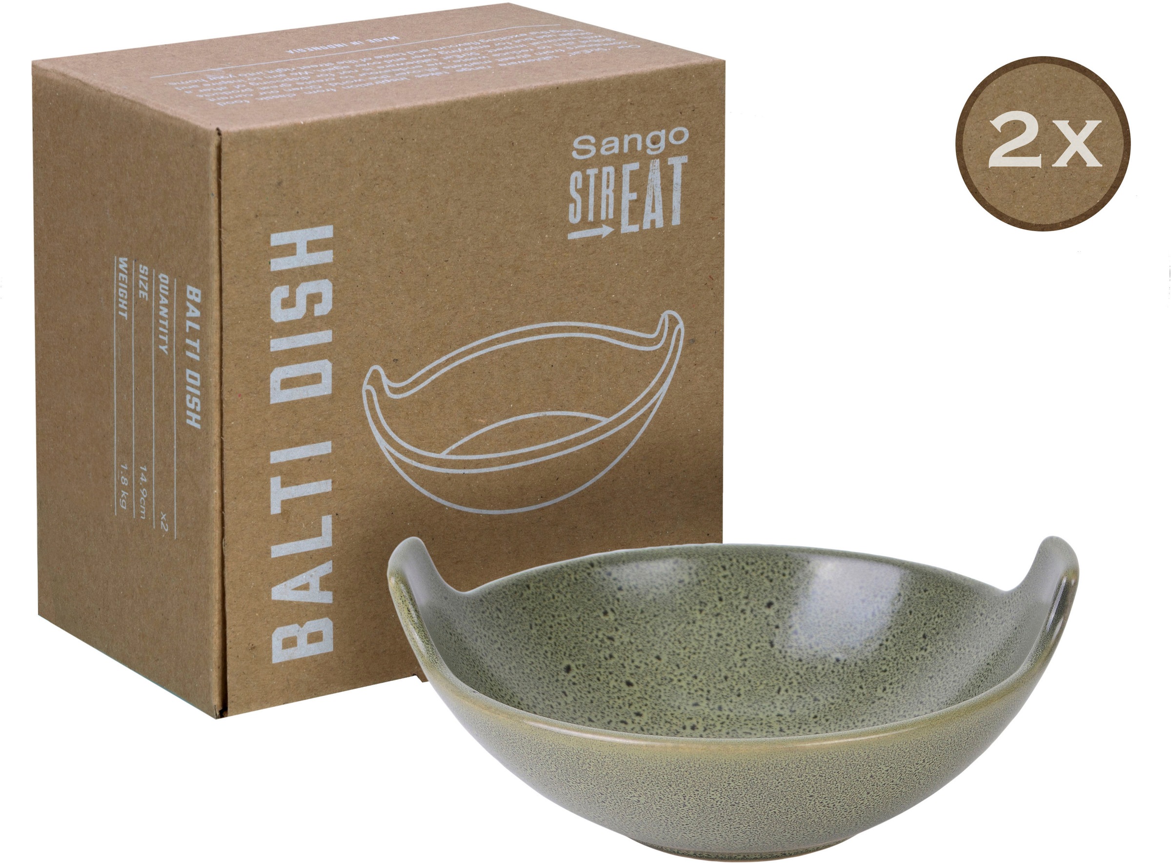 CreaTable Servierschale »Balti Dish« 2 Stk. aus Steinzeug Dipschale, Müslis günstig online kaufen