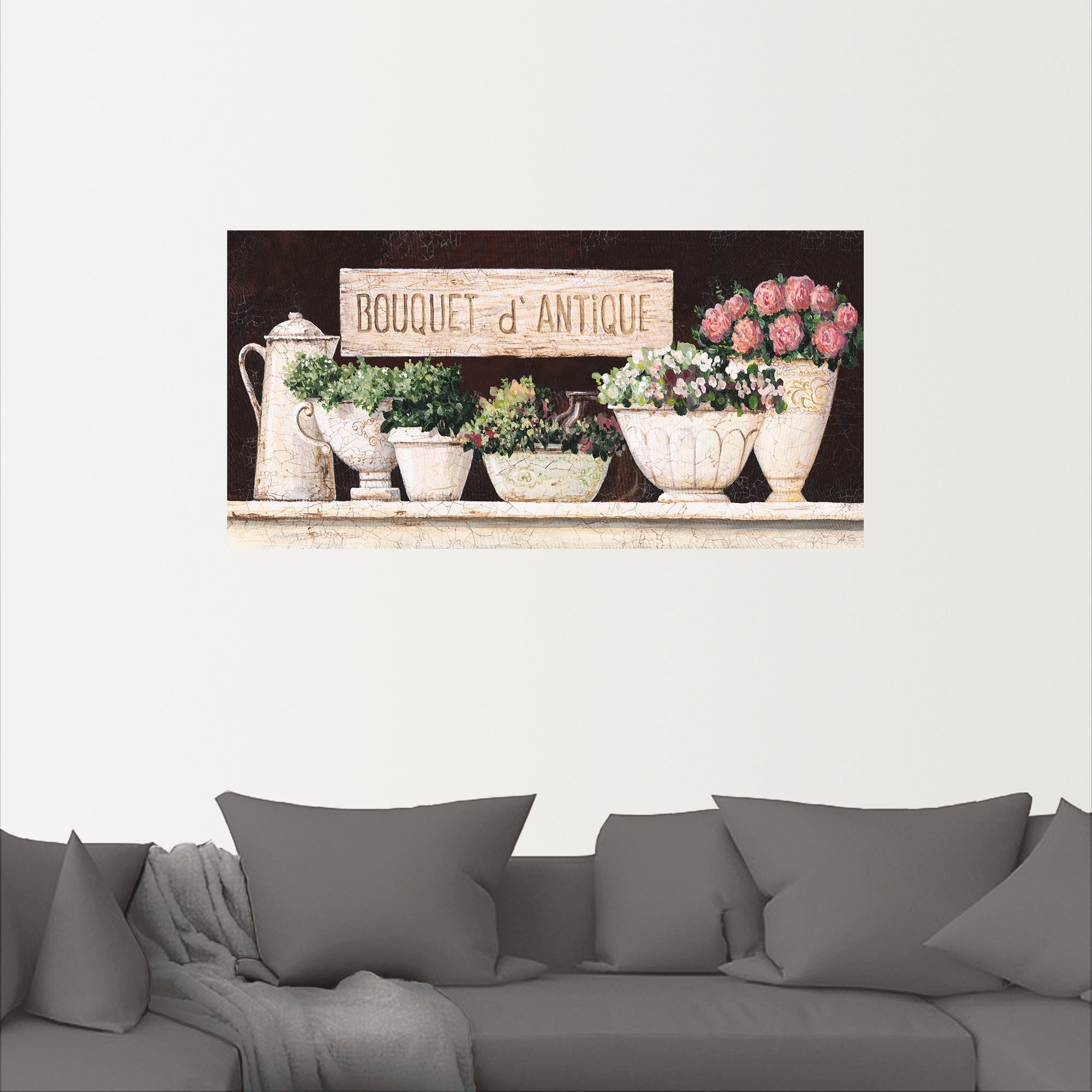 Artland Wandbild »Antike Sträuße«, Vasen & Töpfe, (1 St.), als Alubild, Outdoorbild, Leinwandbild, Wandaufkleber, versch. Größen