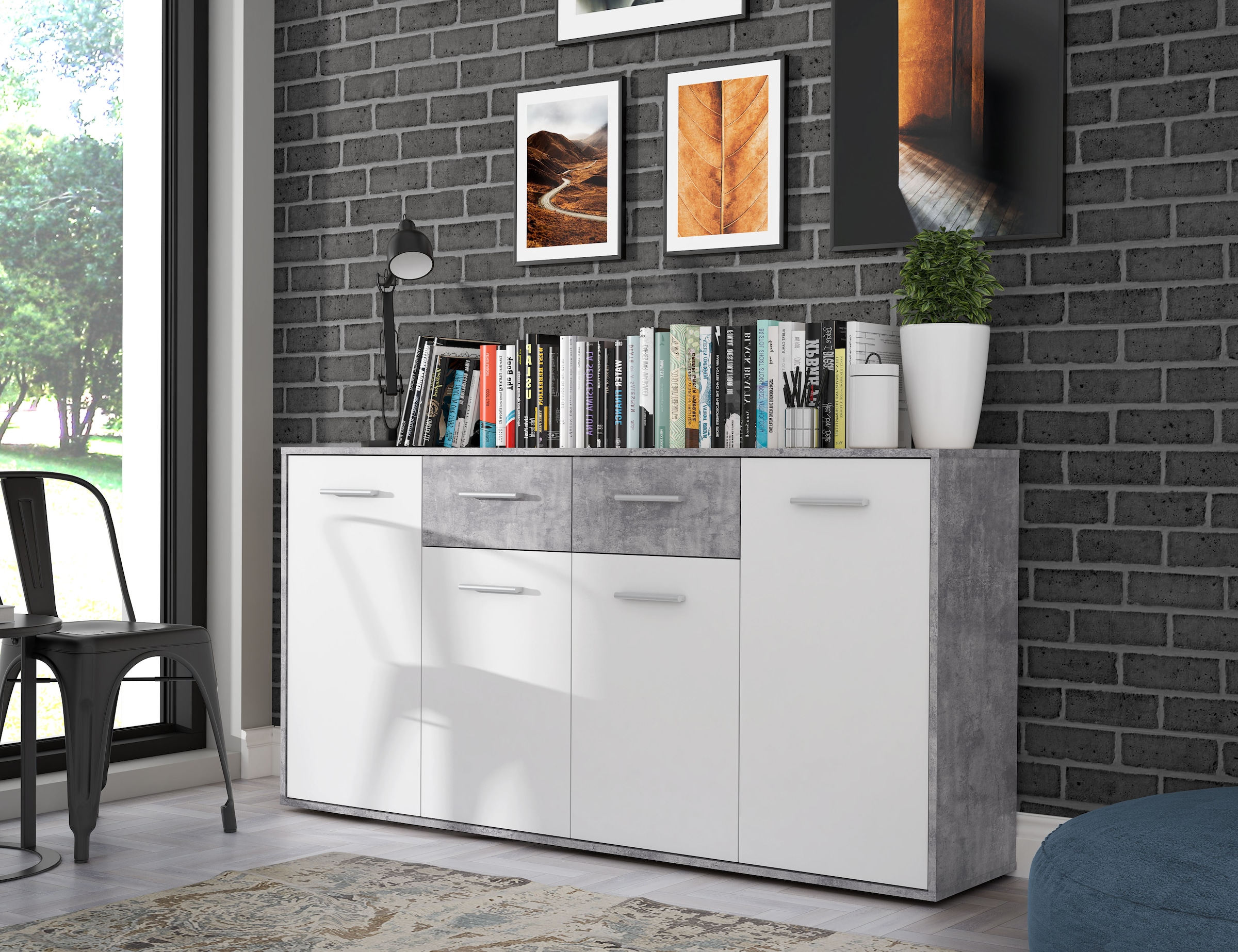 FORTE Sideboard »Sideboard, verschiedene Dekore, Schubkästen«