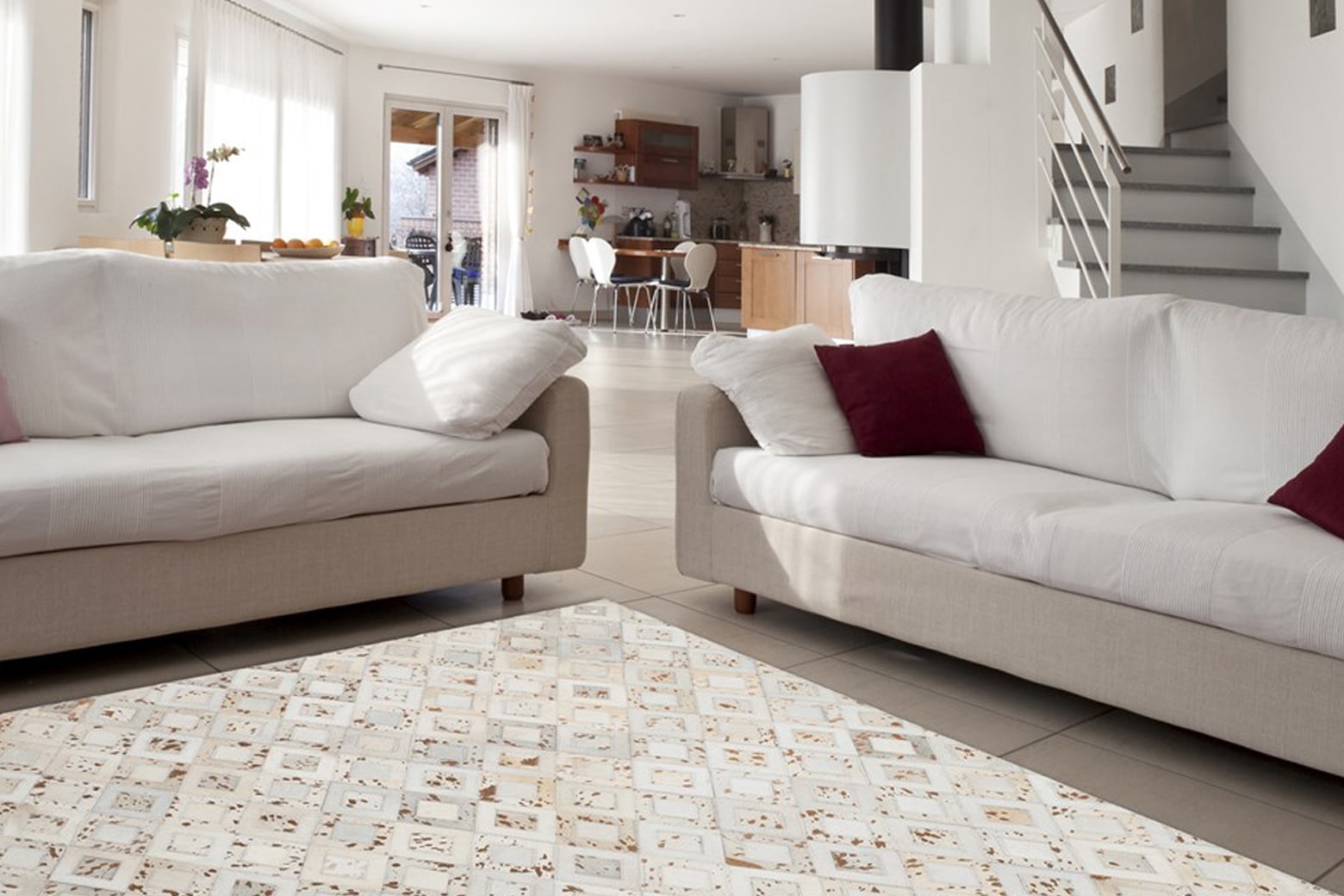 Kayoom Teppich »Spark 110« rechteckig 8 mm Höhe 100% Leder, metallische Eff günstig online kaufen