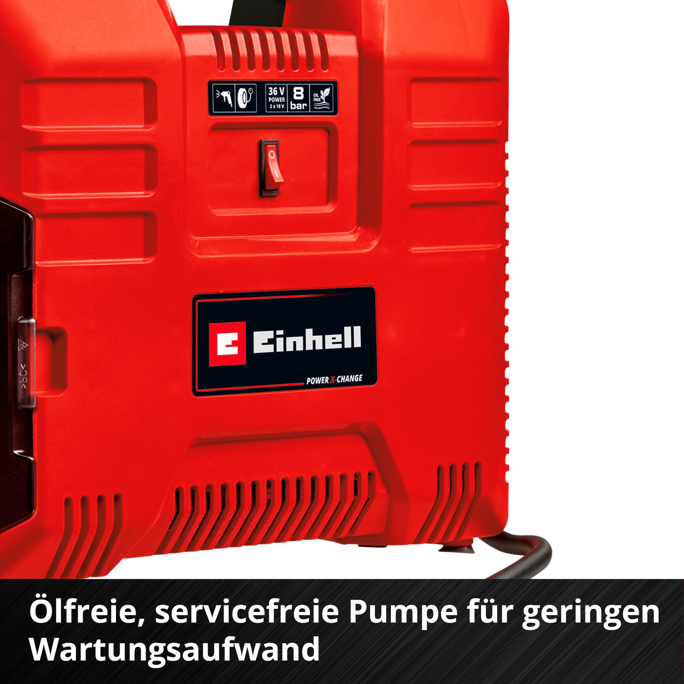 Einhell Koffer-Kompressor »TE-AC 36/8 Li OF Set-Solo«, ohne Akku und Ladegerät, inkl. Aufbewahrungskoffer