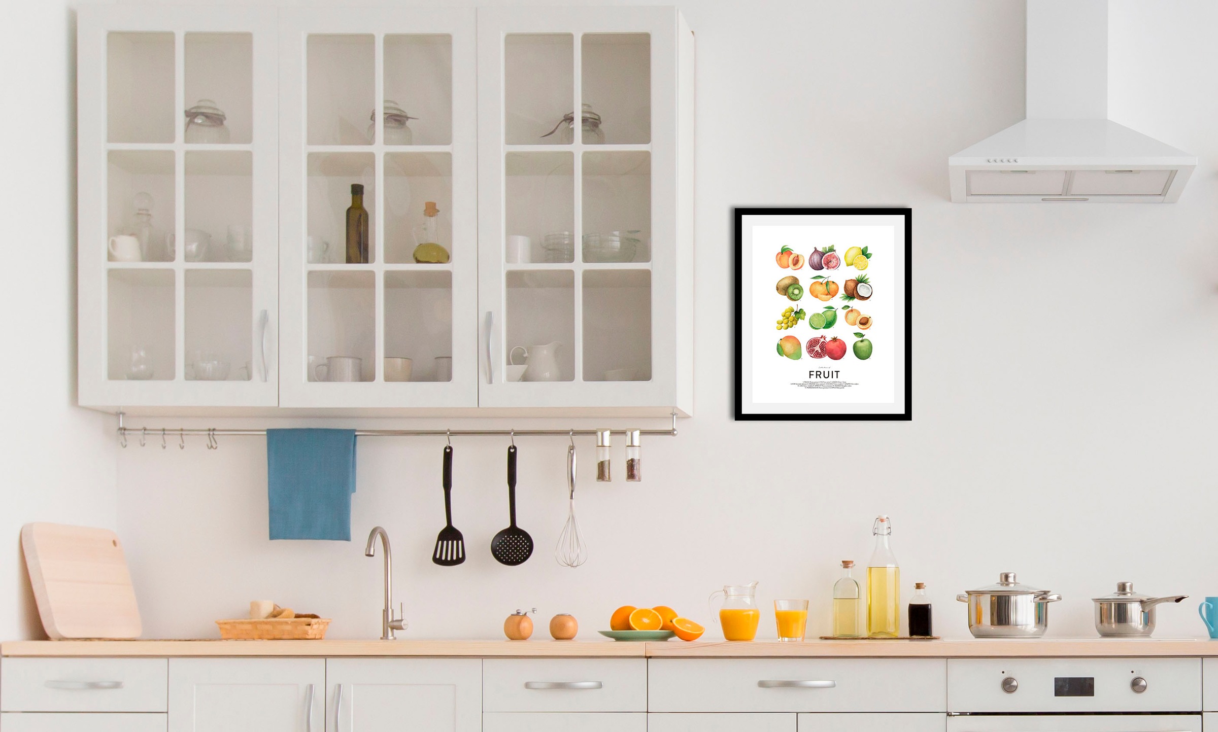 queence Bild »Obstsalat«, (1 St.), HD Premium Poster-Druck inkl. Holzrahmen günstig online kaufen