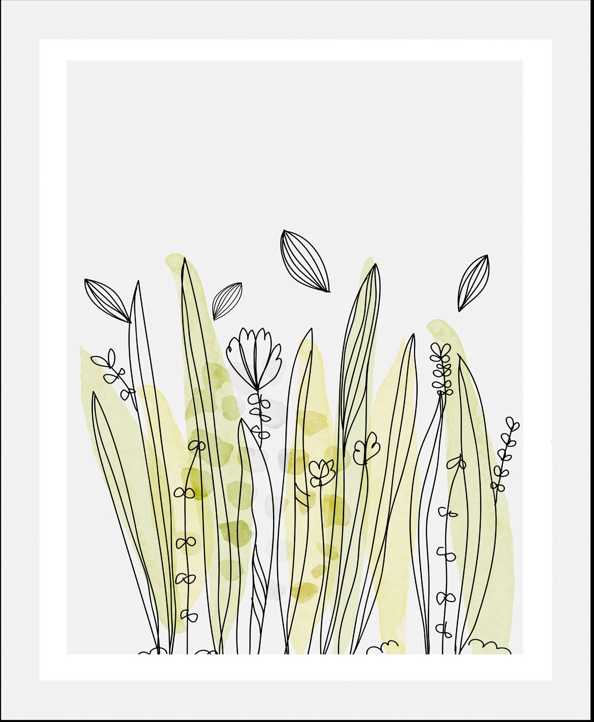 queence Bild »Aquarell Gräser«, Blumen-Blumenbilder-Pflanzen-Pflanzenbilder günstig online kaufen