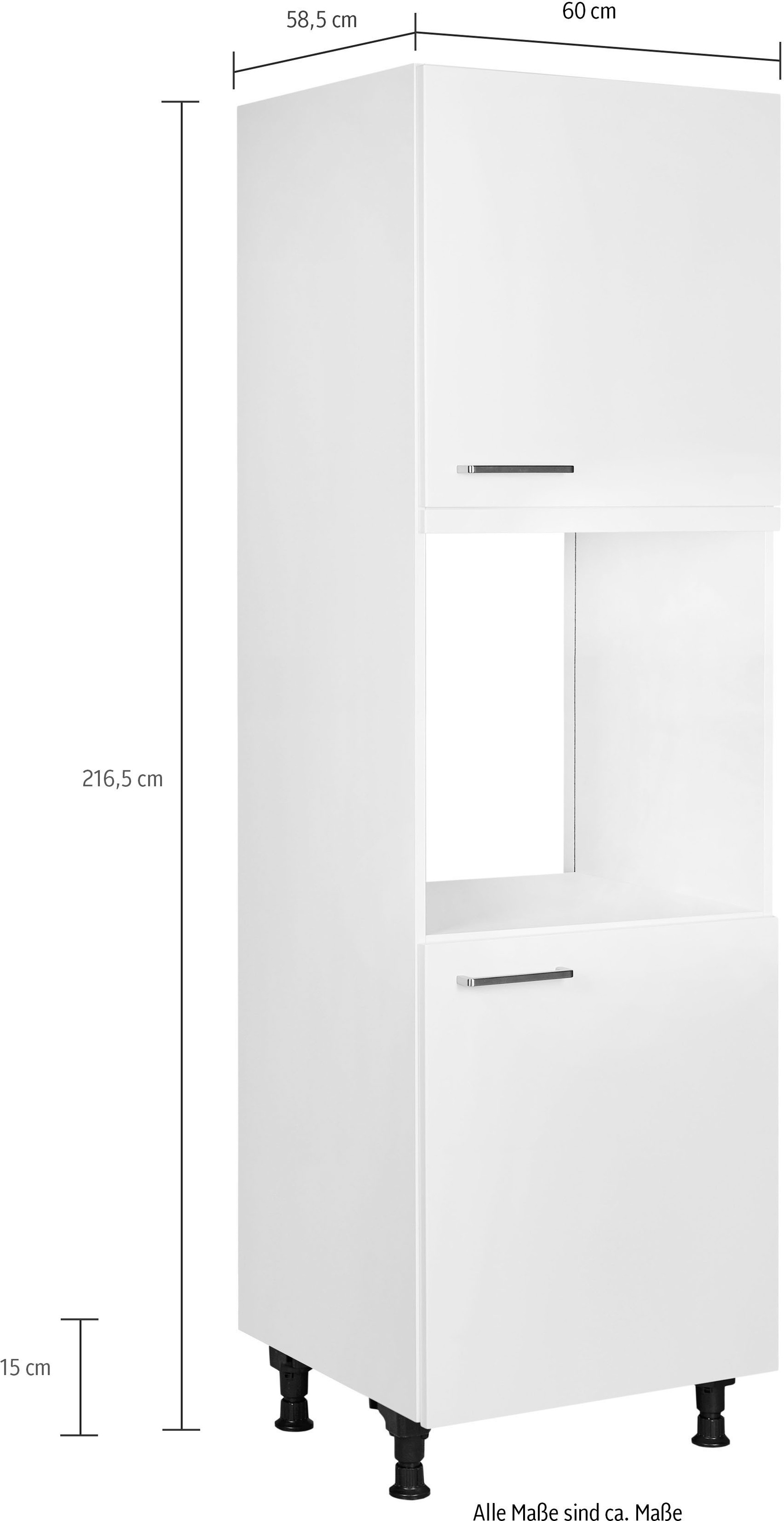 nobilia® Herdumbauschrank »"Touch", Ausrichtung wählbar, mit zwei zusätzlichen Türen,«, vormontiert, Breite/Höhe: 60/167,8 cm