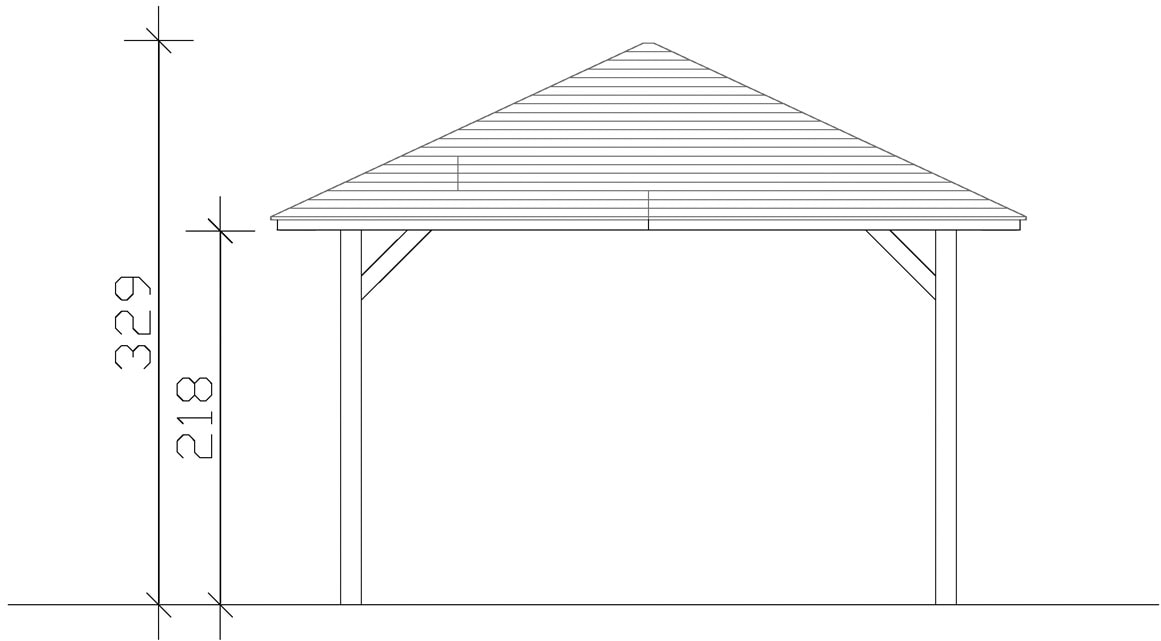 Skanholz Pavillon »Cannes 2«, 4-Eck, BxT: 439x439 cm
