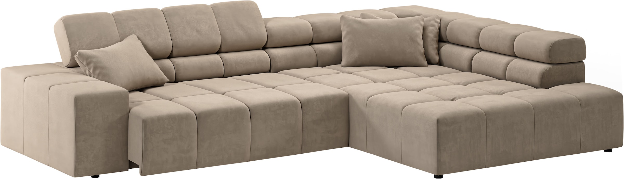 INOSIGN Ecksofa »Ancona incl. Kopfteilverstellung, OTTOs Choice, Breite 319cm, L-Form«, wahlweise motorische Sitztiefenverstellung, auch in Cord + Easy Care