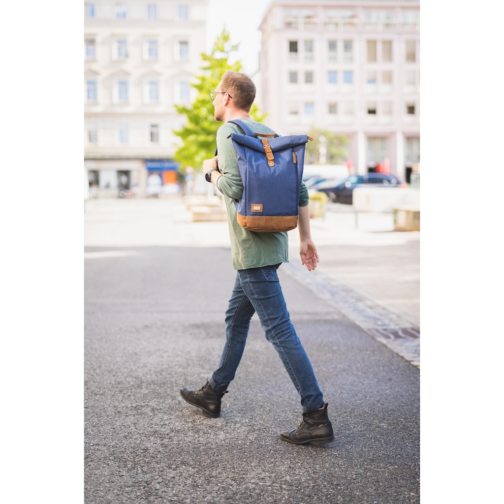 Fillikid Wickelrucksack »Berlin, navy melange«, Reflektoren