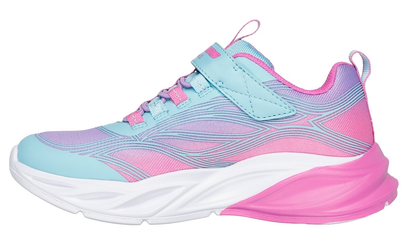 Skechers Sneaker »COSMIC GLOW LIGHTS«, Klettschuh mit Glitzer, Größenschablone zum Download