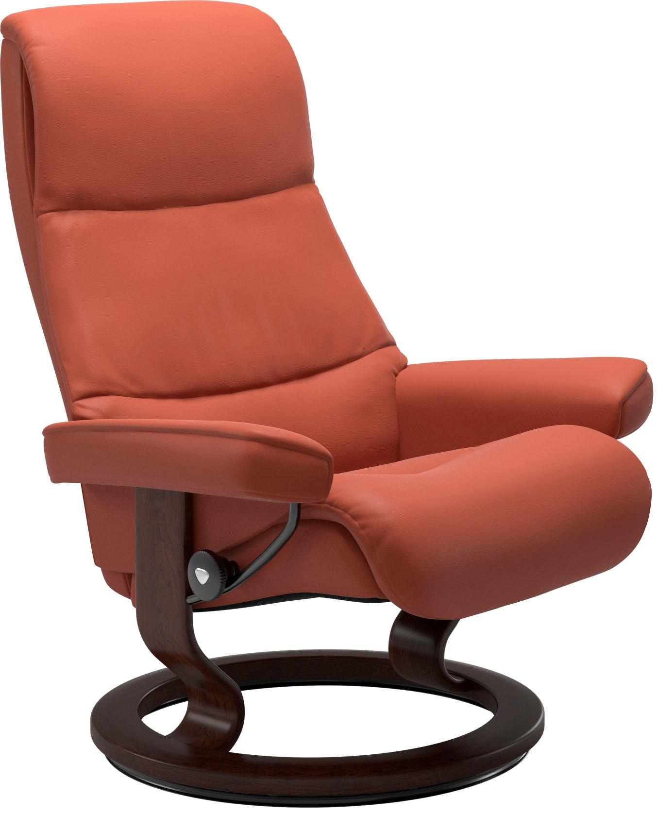 Stressless® Relaxsessel »View«, (Set, Relaxsessel mit Hocker), mit Classic Base, Größe M,Gestell Braun