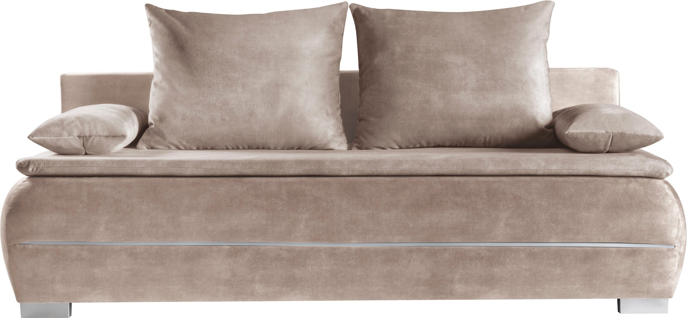 WERK2 Schlafsofa »Tekla 206 cm LED modern, Liegefläche 200/140cm, Wellenunterfederung« Veloursstoff, Schlaffunktion, Bettkasten, LED-Beleuchtung