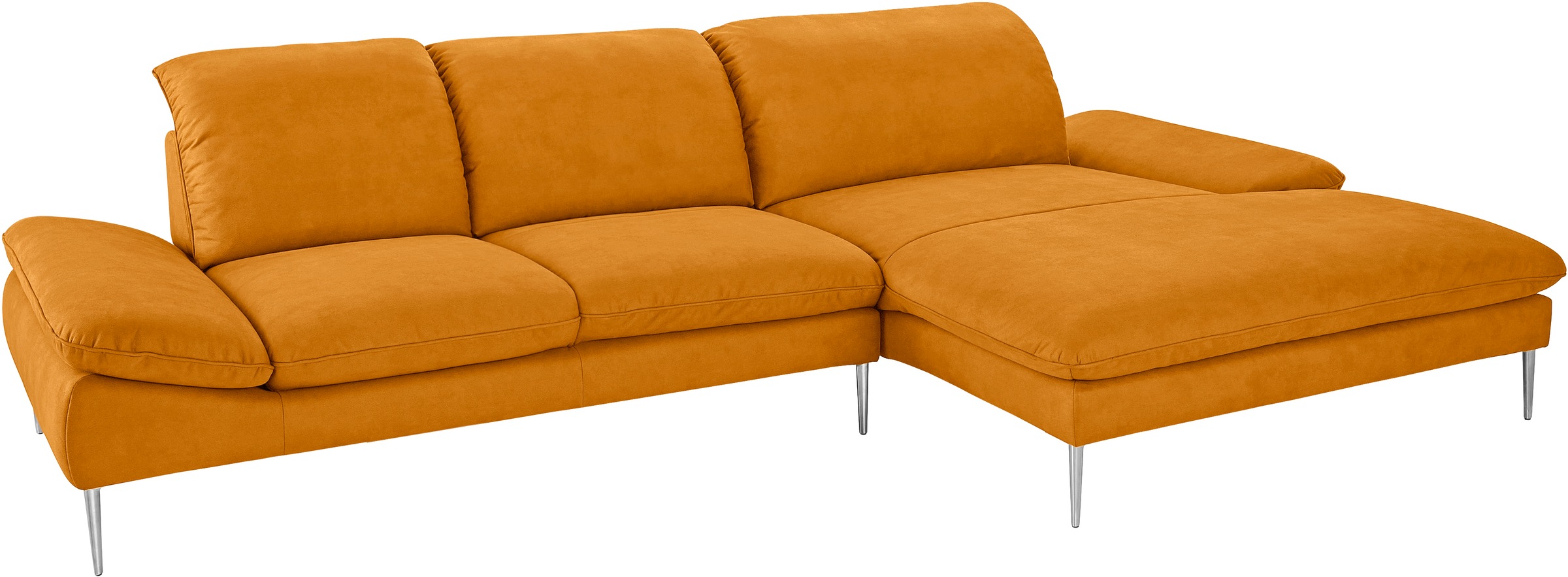 W.SCHILLIG Ecksofa »enjoy&MORE, Designsofa, bequem, zeitlos und elegant, L-Form«, mit Sitztiefenverstellung, Füße Chrom glänzend, Breite 340 cm
