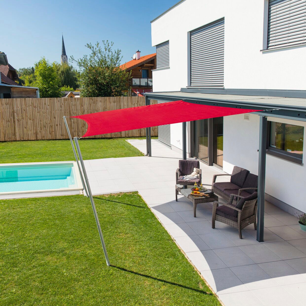 Windhager Sonnensegel »Capri Quadrat« 4x4m, rot