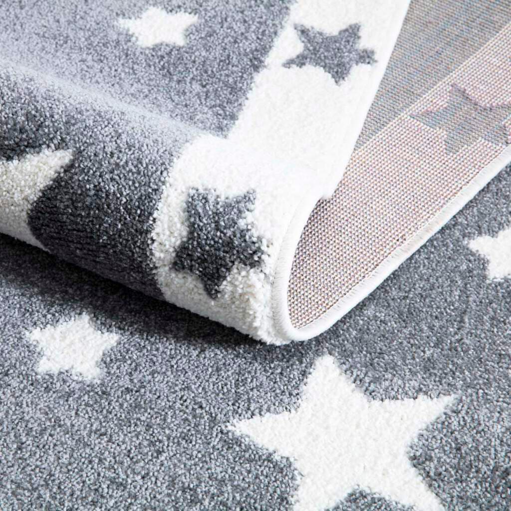 Carpet City Kinderteppich »ANIME893«, rechteckig, 11 mm Höhe, Kinderzimmer Teppich Modern mit Mond, Blumen, Wolken, Creme, Multi