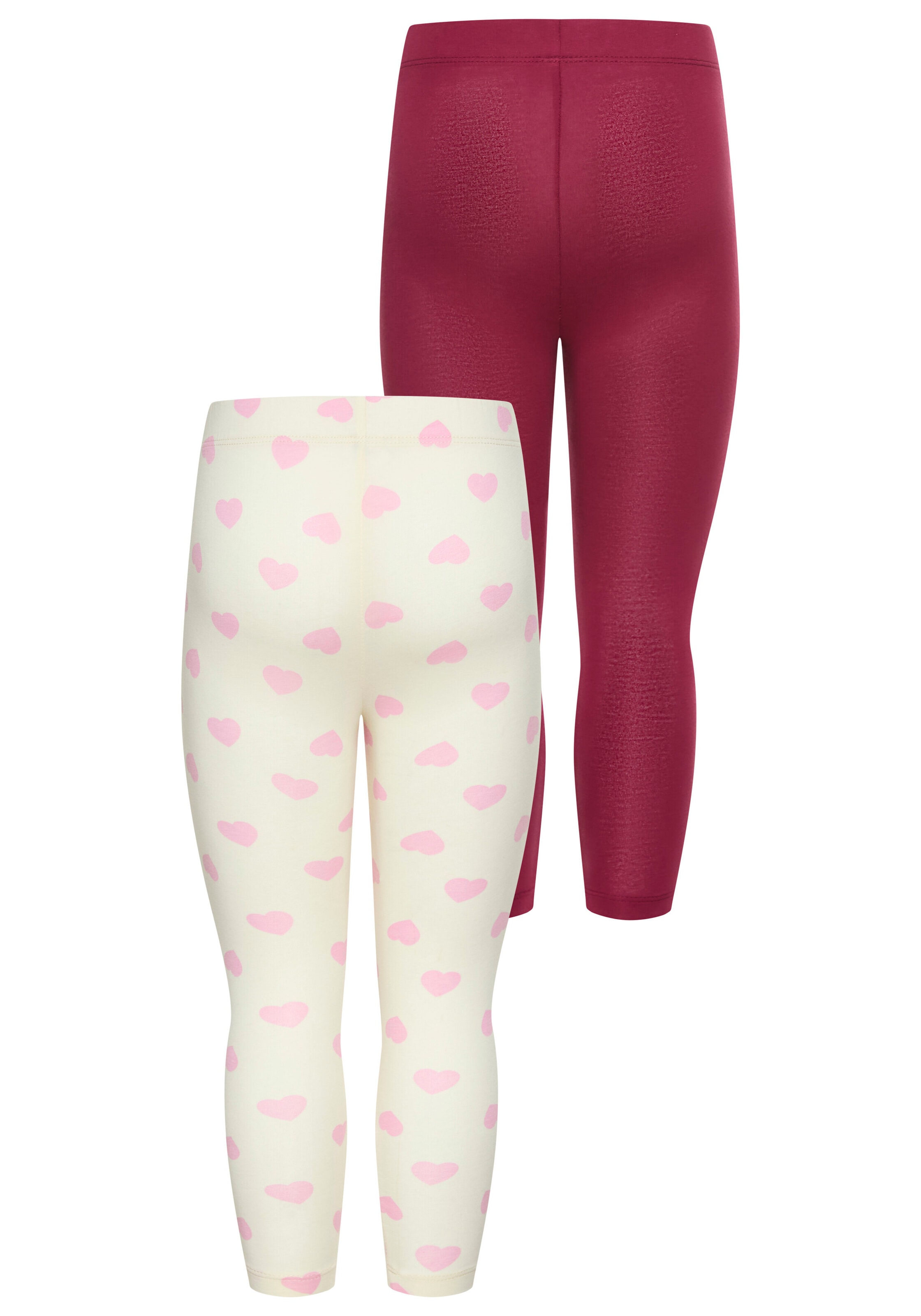 KIDSWORLD Leggings »2er Pack Uni + Herz-Drucken Leggings«  2er Pack Leggings mit Herzen