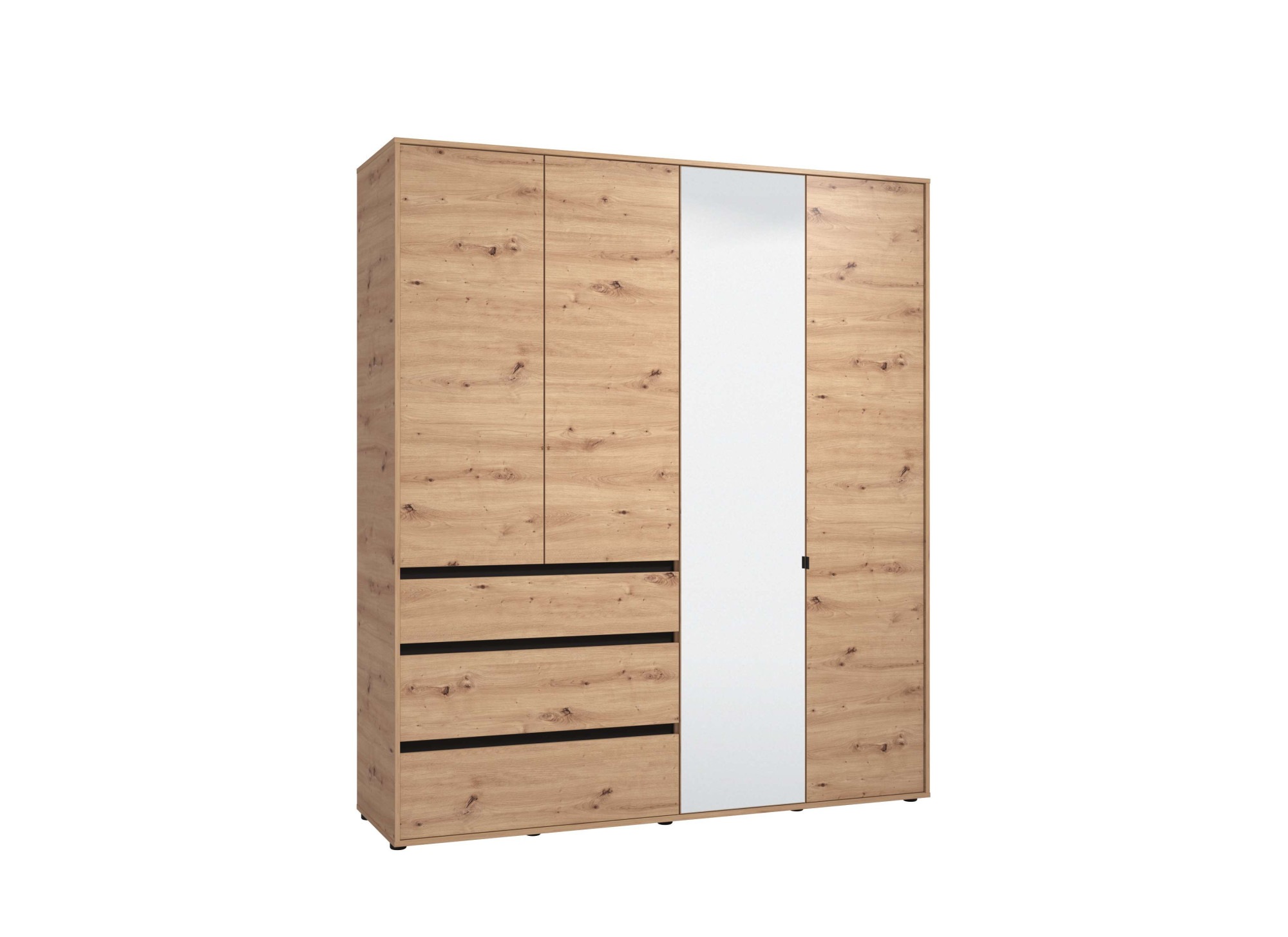 INOSIGN Kleiderschrank »Corbett, grifflose Optik, FSC-zertifziert, Made in Europe«, (138 oder 182,5cm breit, 211cm hoch und 54,5cm tief), mit Spiegel, 3 Schubladen und Innenausstattung