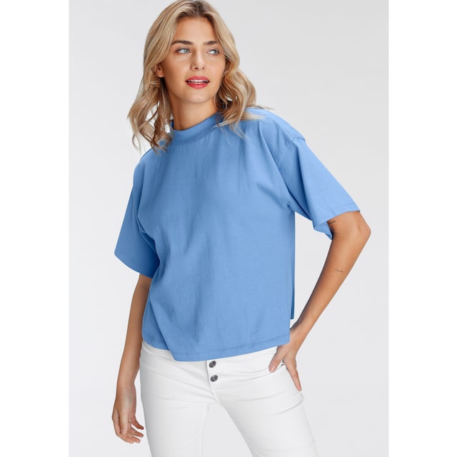 Echtes Produkt für ein beruhigendes Gefühl AJC Oversize-Shirt, mit modisch breitem Rippen-Rundhalsausschnitt kaufen im Online-Shop