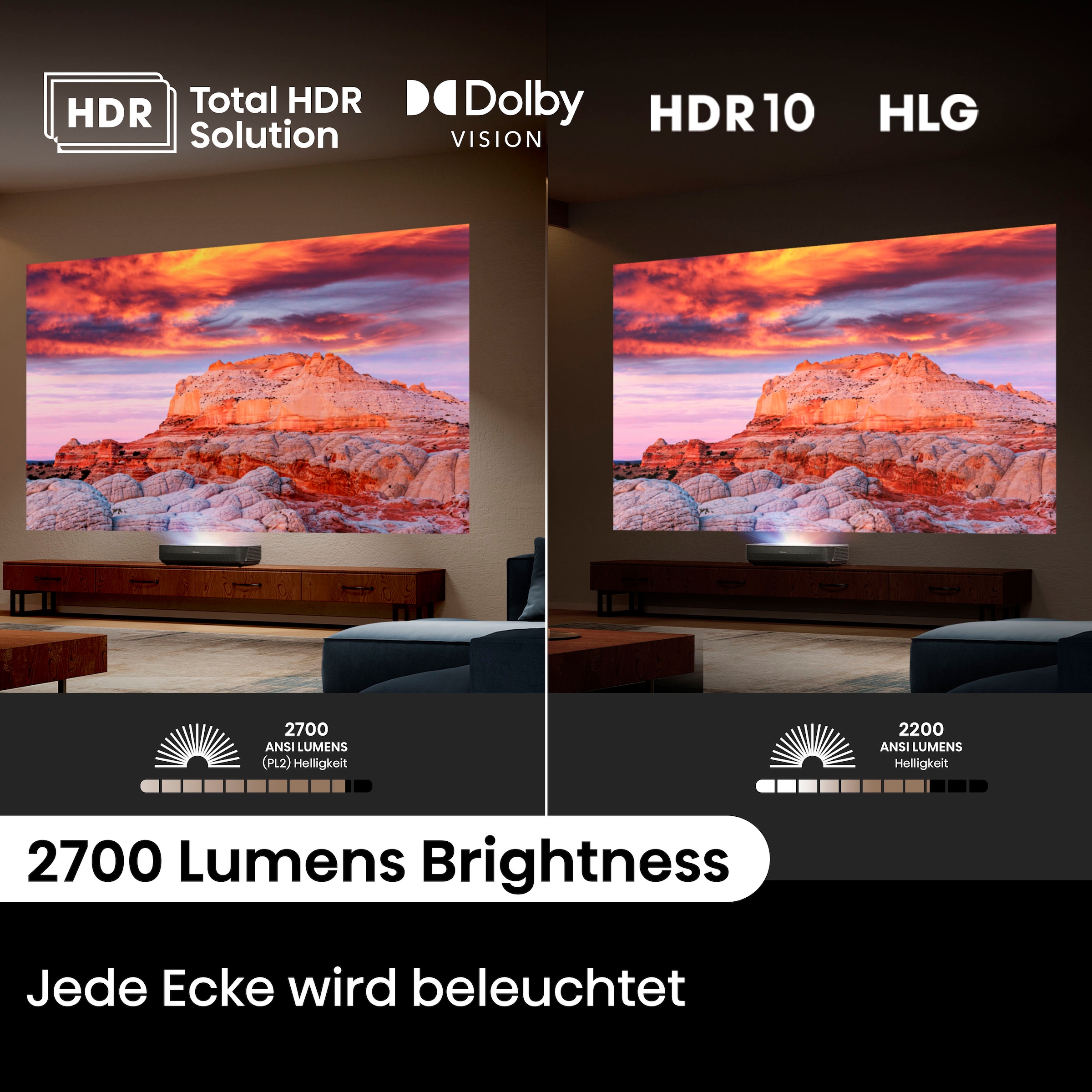 Hisense Laser-TV »PL2«, (3000:1)