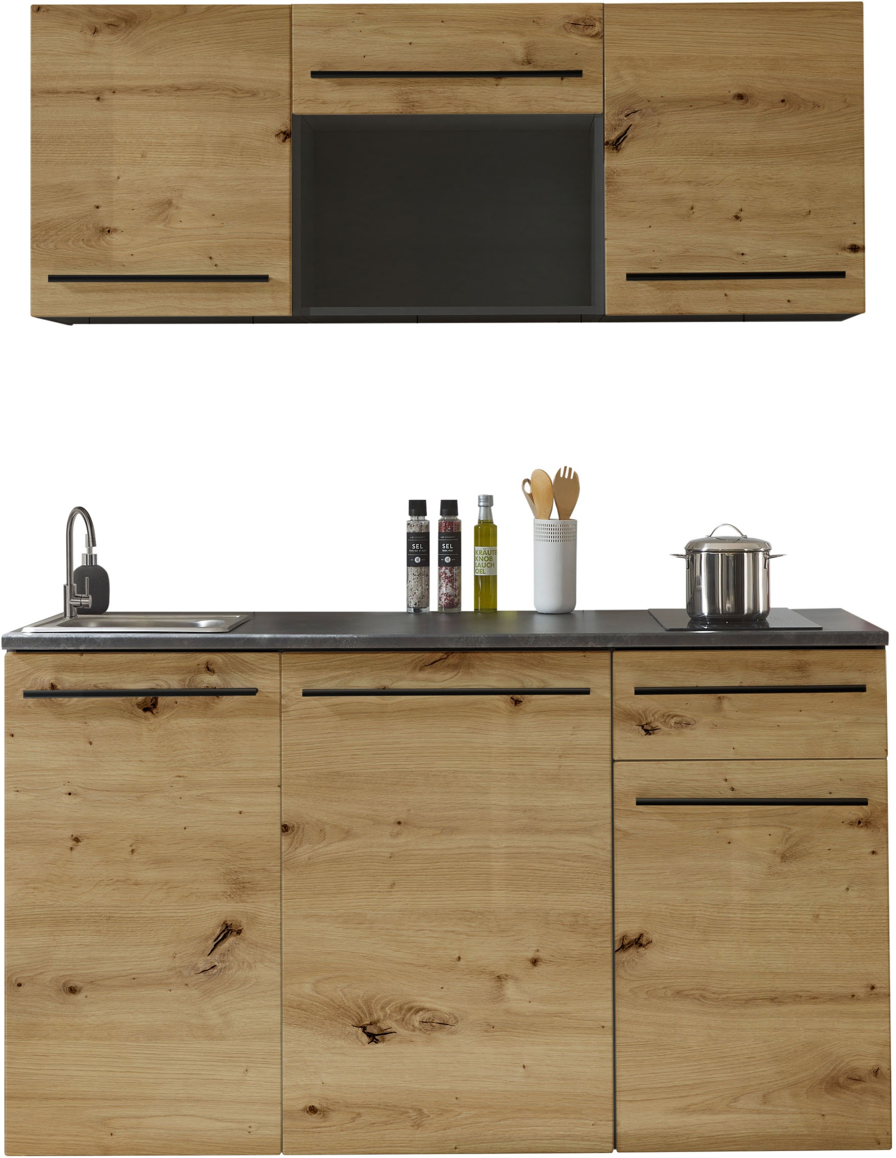 BASIC by Balculina Küchenzeile »Jazz Singleküche«, Breite 160 cm, mit und o günstig online kaufen