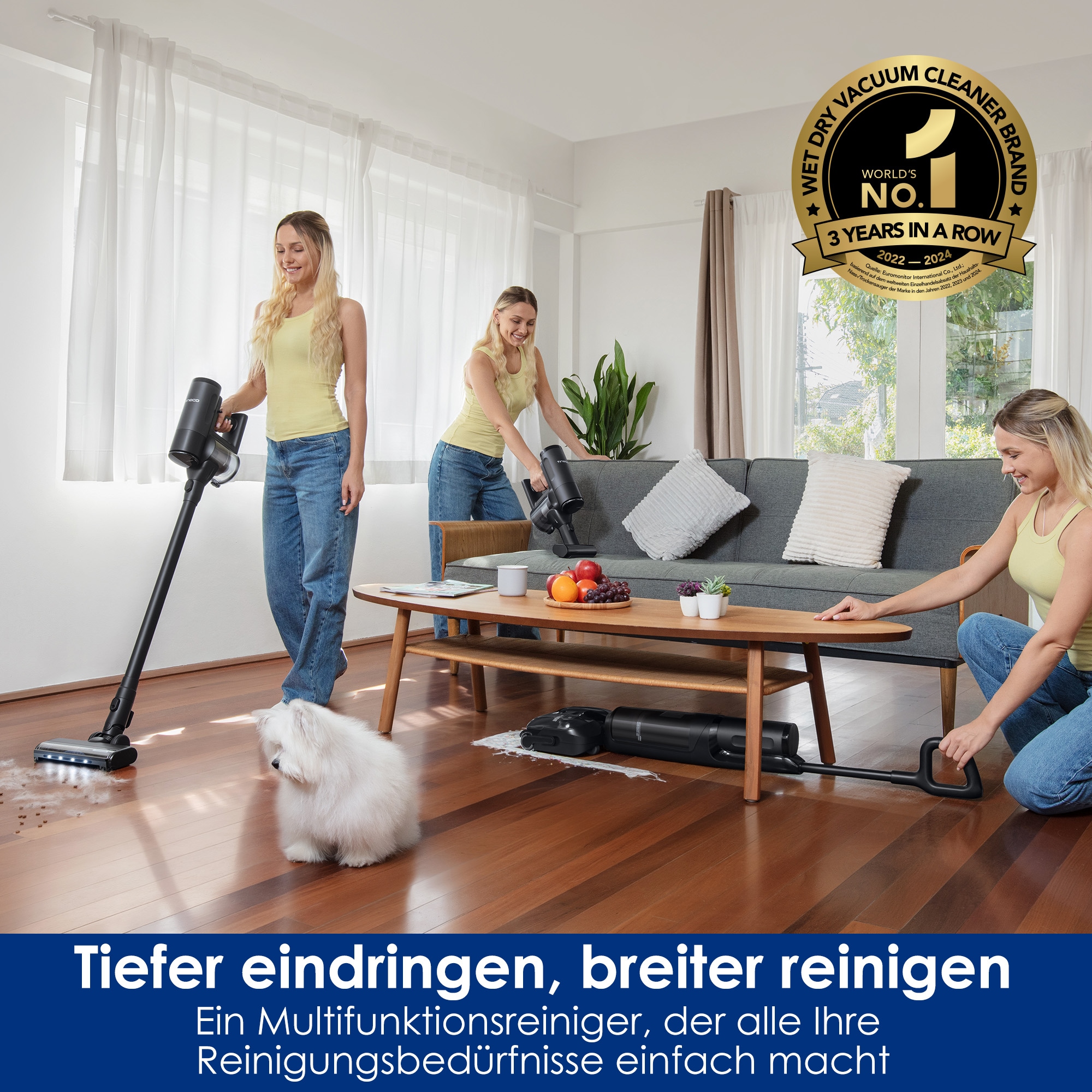 Tineco Nass-Trocken-Sauger »FLOOR ONE Switch S7 Stretch Premium, mit 85°Grad Heißluft-Trocknung,« für Tierhaare & Allergiker, Teppich & Hartboden